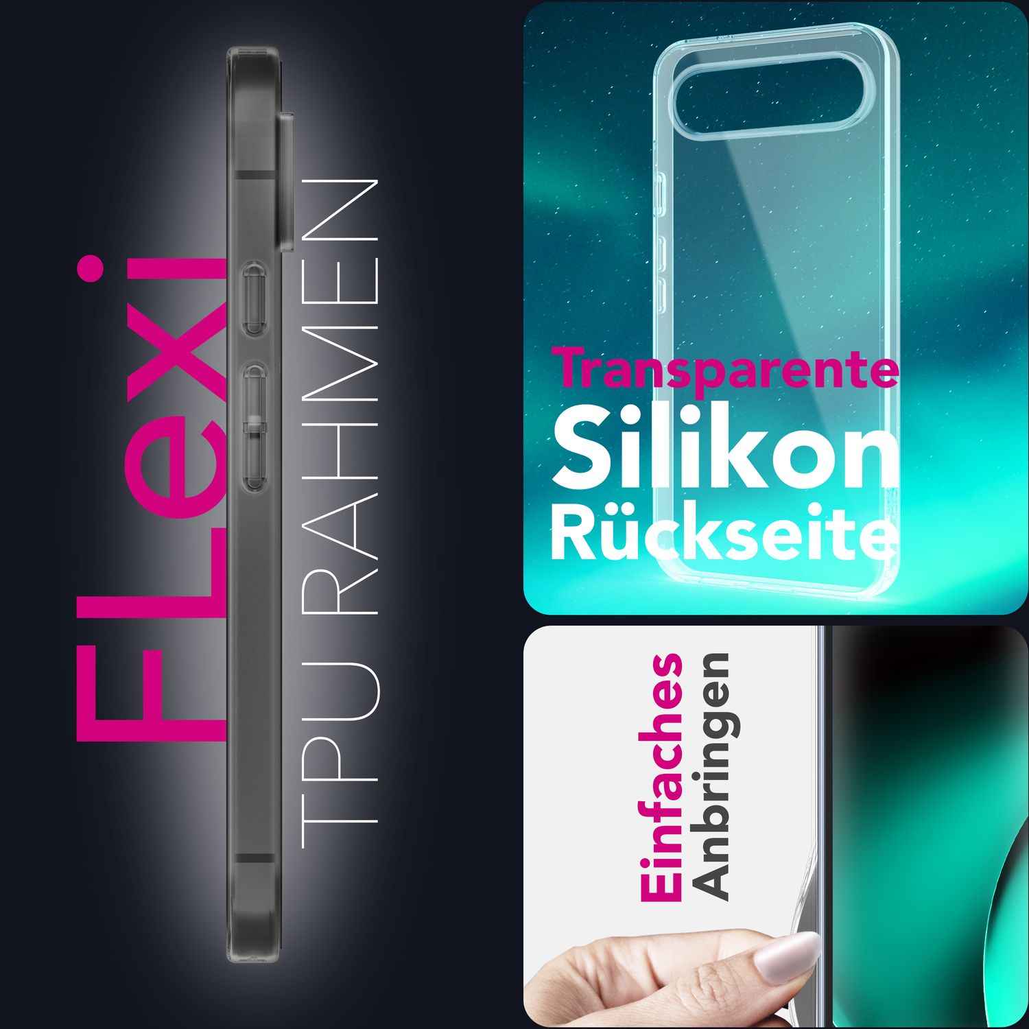 NALIA Hülle GLAZE für Google Pixel 10 Pro XL (Kristallklare Silikonhülle) - Flexibles TPU Cover Transparent, Kratzfest & Schlank, Anti-Gelb Effekt, Handy Schutzhülle Durchsichtig
