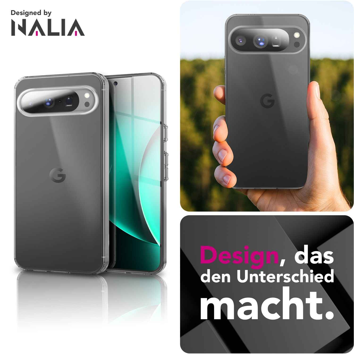 NALIA Hülle GLAZE für Google Pixel 10 Pro XL (Kristallklare Silikonhülle) - Flexibles TPU Cover Transparent, Kratzfest & Schlank, Anti-Gelb Effekt, Handy Schutzhülle Durchsichtig