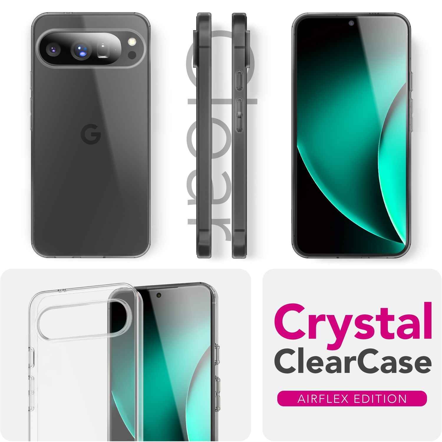 NALIA Hülle GLAZE für Google Pixel 10 Pro XL (Kristallklare Silikonhülle) - Flexibles TPU Cover Transparent, Kratzfest & Schlank, Anti-Gelb Effekt, Handy Schutzhülle Durchsichtig