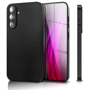 NALIA Hülle Strider für Samsung Galaxy S25 FE (Mattes Slim-Case) - Ultradünn 1,28mm, Soft-Touch TPU Cover, Staubschutz Tasten, Fingerabdruckarm, Handy Schutzhülle - Schwarz