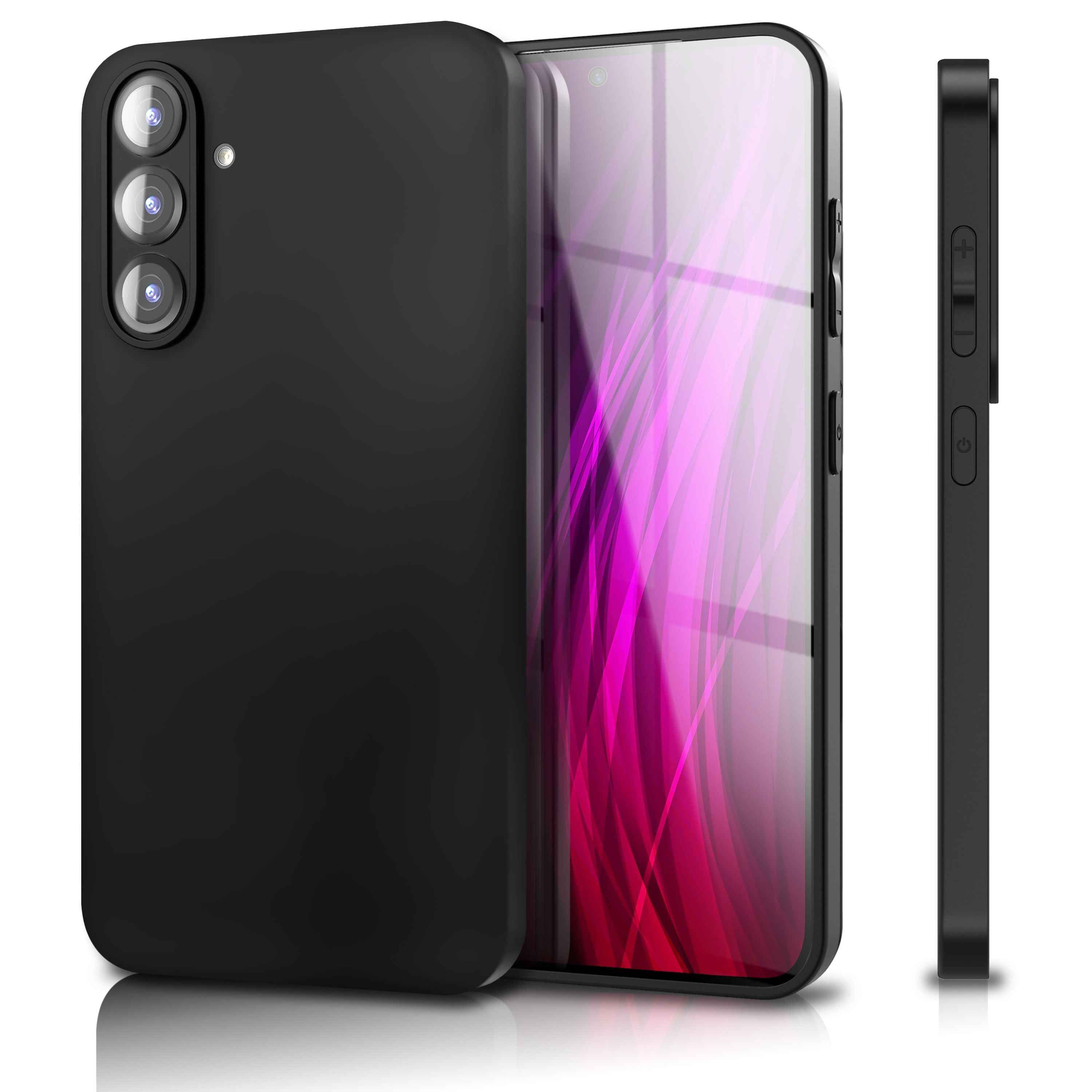 NALIA Hülle Strider für Samsung Galaxy S25 FE (Mattes Slim-Case) - Ultradünn 1,28mm, Soft-Touch TPU Cover, Staubschutz Tasten, Fingerabdruckarm, Handy Schutzhülle - Schwarz