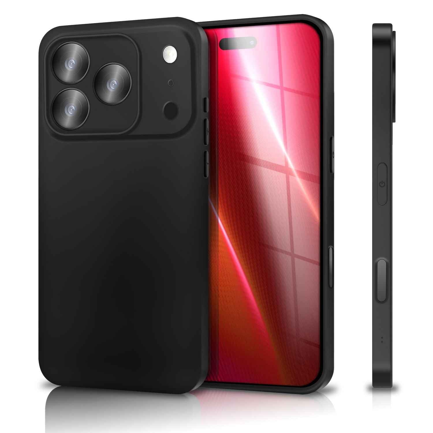NALIA Hülle Strider für Apple iPhone 17 Pro (Mattes Slim-Case) - 1,28mm Dünn, Soft-Touch TPU Cover, Staubdichter Tastenschutz, Fingerprint-Reduzierend, Handy Schutzhülle - Schwarz