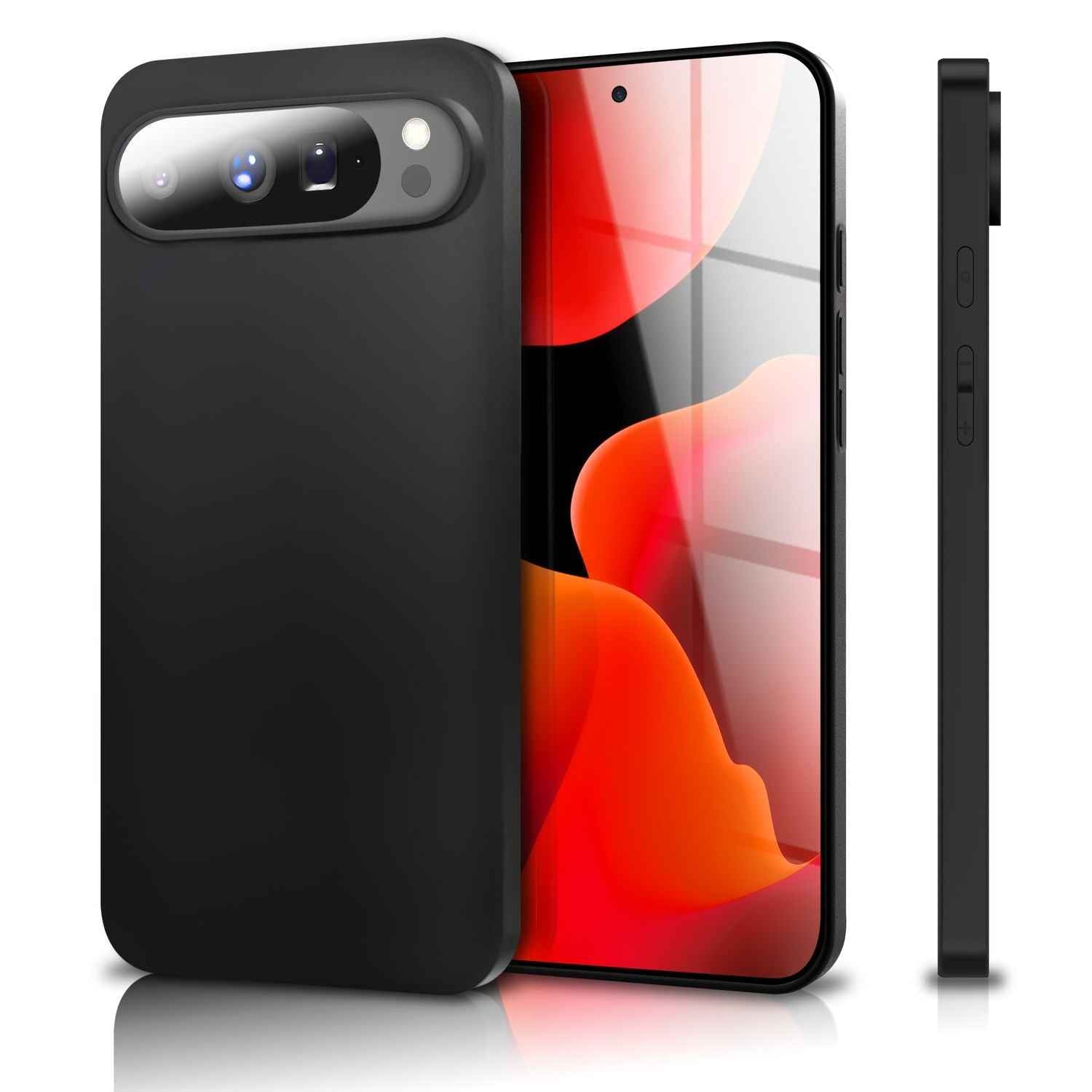 NALIA Hülle Strider für Google Pixel 10 Pro (Mattes Slim-Case) - 1,28mm Schlank, Flexibles TPU, Staubdichte Tasten-Kappen, Anti-Fingerprint Oberfläche, Handy Schutzhülle - Schwarz
