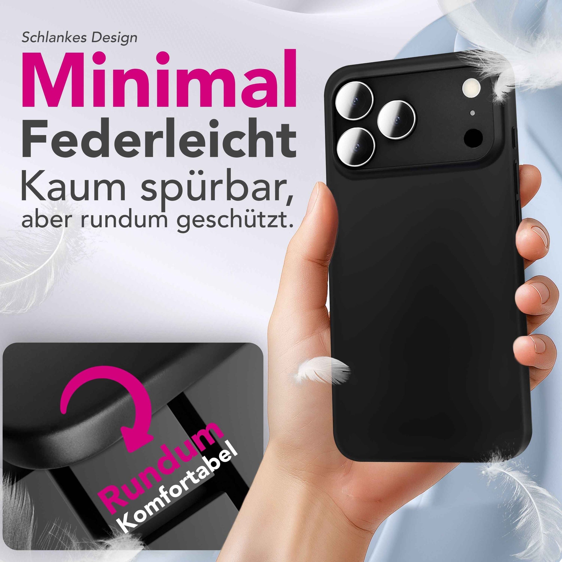 NALIA Hülle Phantom für Apple iPhone 17 Pro (Extrem Dünn) - Ultradünnes 0,3mm Case, Matte Anti-Schlieren Oberfläche, Slim Fit Hardcover, Minimalistische Handyhülle