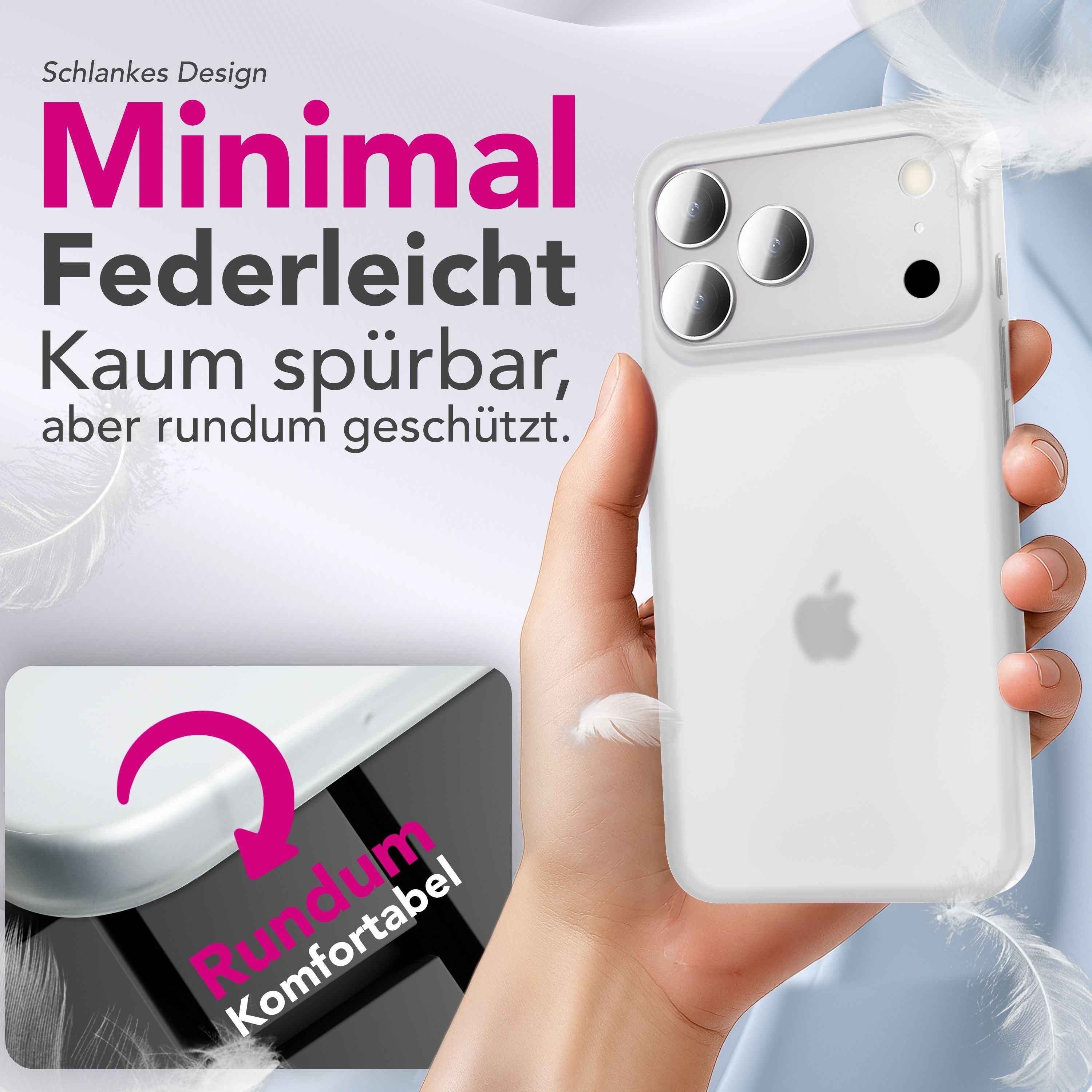 NALIA Hülle Phantom für Apple iPhone 17 Pro (Extrem Dünn) - Ultradünnes 0,3mm Case, Matte Anti-Schlieren Oberfläche, Slim Fit Hardcover, Minimalistische Handyhülle