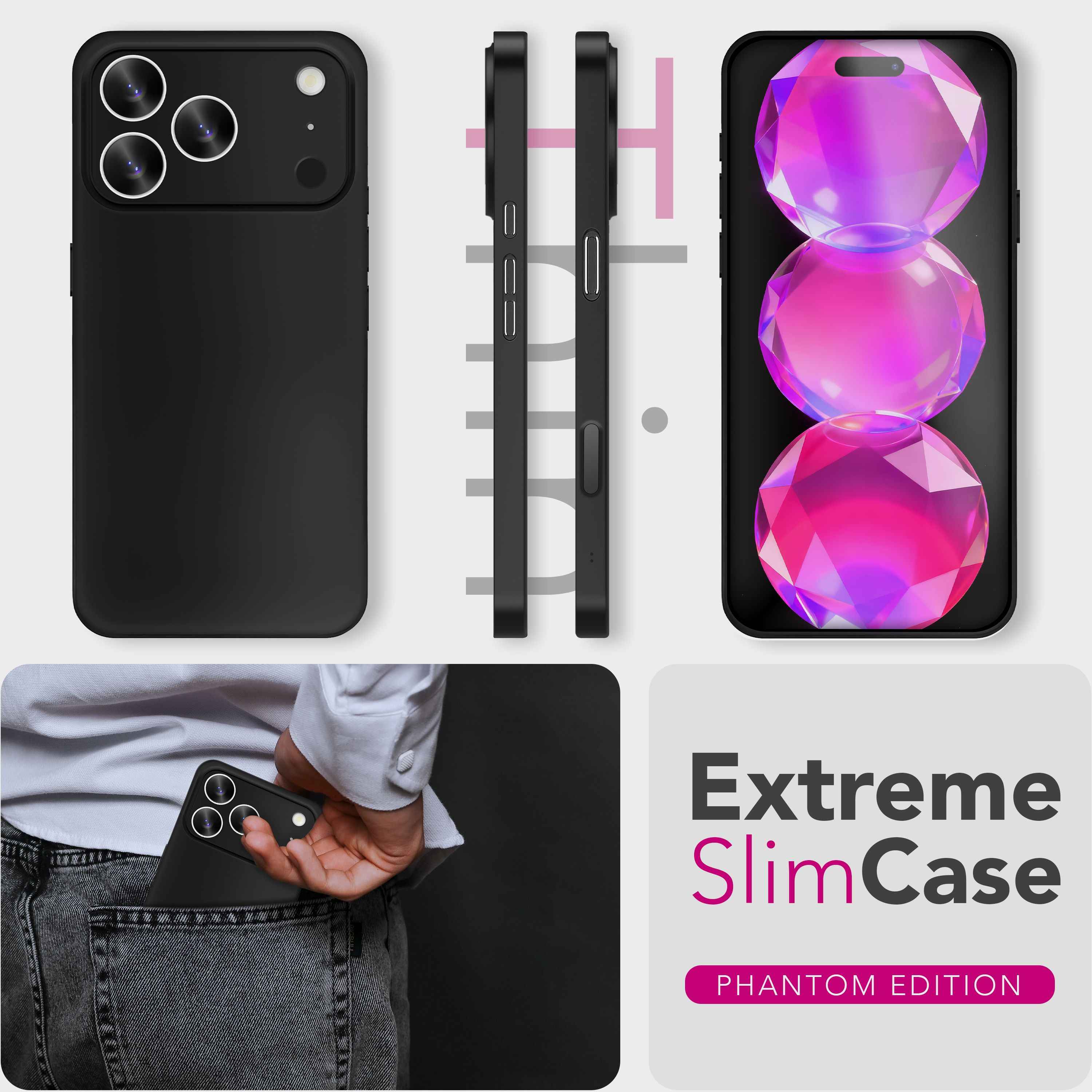 NALIA Hülle Phantom für Apple iPhone 17 Pro Max (Extrem Dünn) - 0,3mm Ultra-Thin Hardcase, Mattiert & Anti-Schlieren Finish, Federleichte Handyhülle, Slim Cover