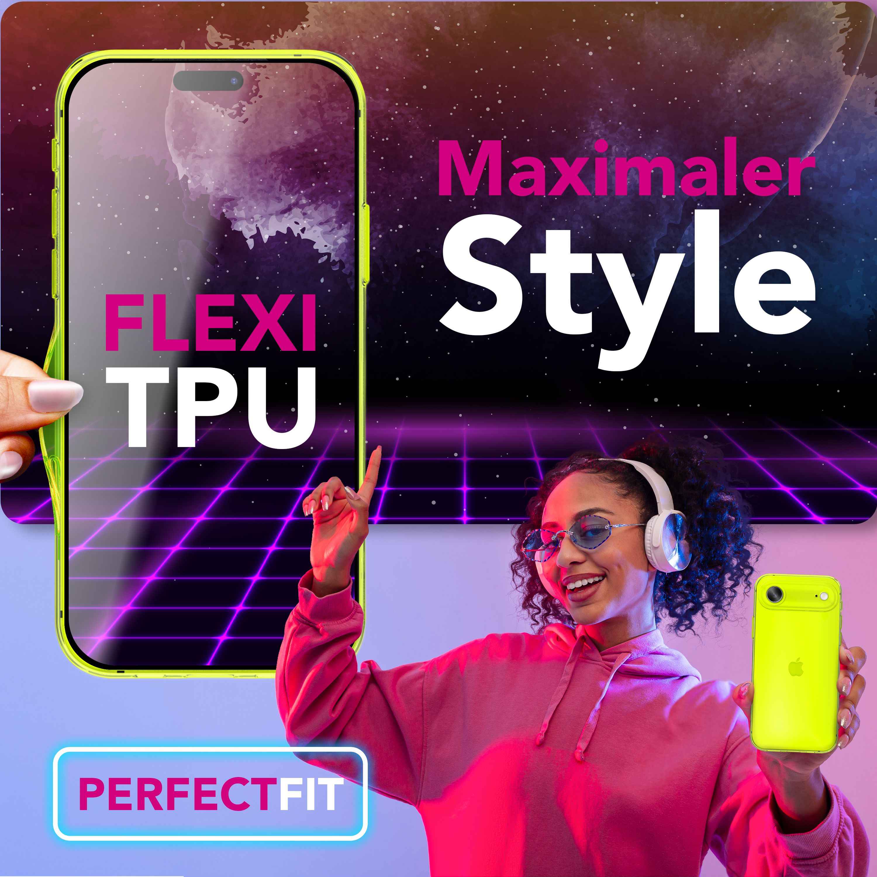 NALIA Hülle Vibe für Apple iPhone 17 Air (Knallige Farben) - Farbintensives TPU Cover mit Neon Strahlkraft, Halb-Transparent, Schlank, Anti-Gelb, Bunte Silikonhülle