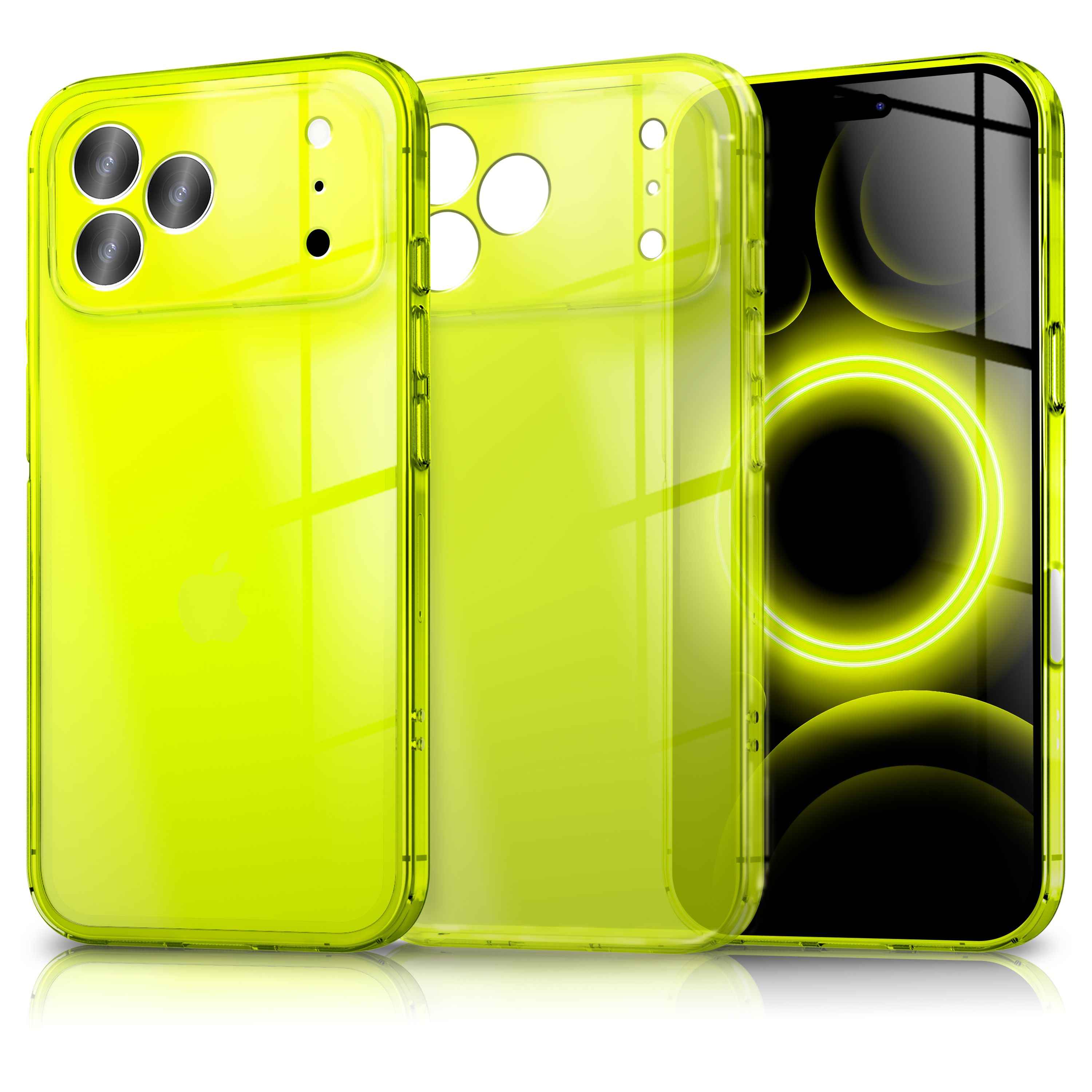 NALIA Hülle Vibe für Apple iPhone 17 Pro (Knallige Farben) - Leuchtstarkes TPU Cover mit Neon Farbboost, Durchsichtig & Biegsam, Anti-Gelb, Bunte Silikon Handyhülle