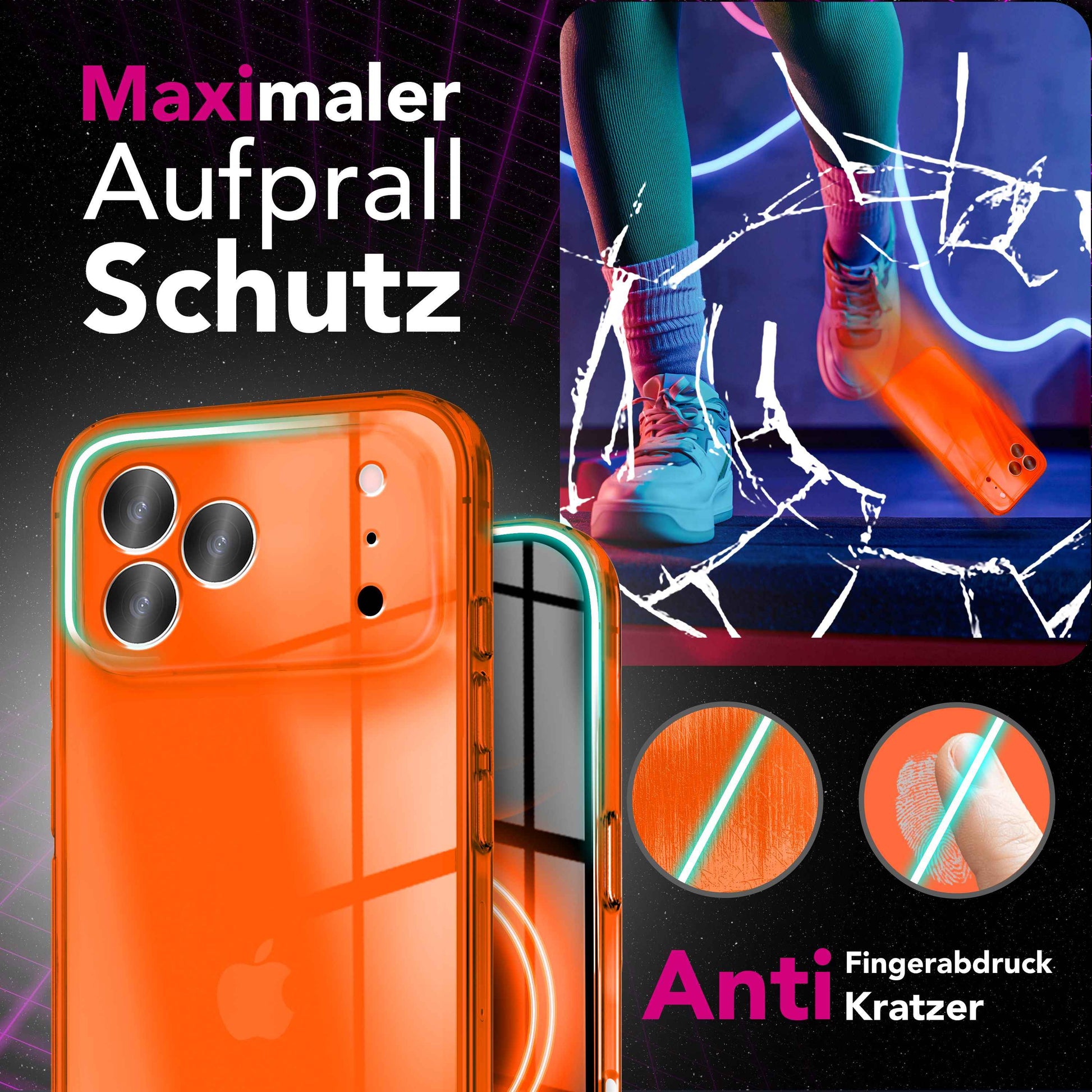 NALIA Hülle Vibe für Apple iPhone 17 Pro (Knallige Farben) - Leuchtstarkes TPU Cover mit Neon Farbboost, Durchsichtig & Biegsam, Anti-Gelb, Bunte Silikon Handyhülle
