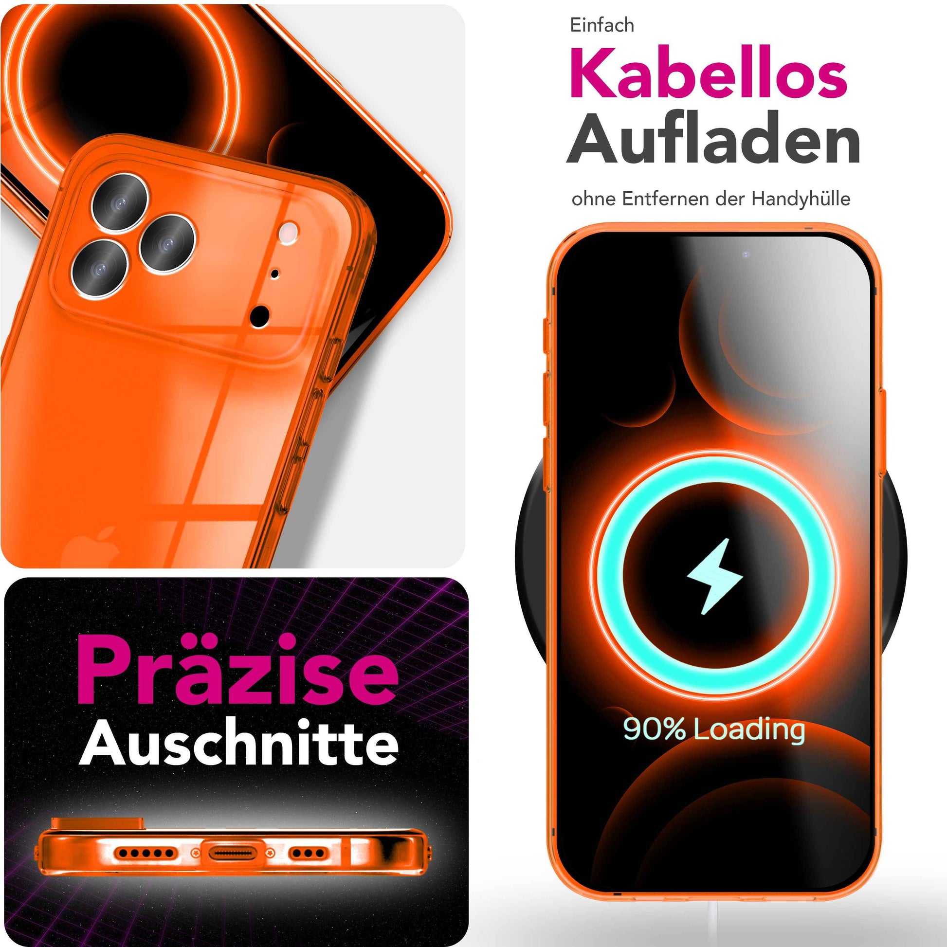 NALIA Hülle Vibe für Apple iPhone 17 Pro (Knallige Farben) - Leuchtstarkes TPU Cover mit Neon Farbboost, Durchsichtig & Biegsam, Anti-Gelb, Bunte Silikon Handyhülle