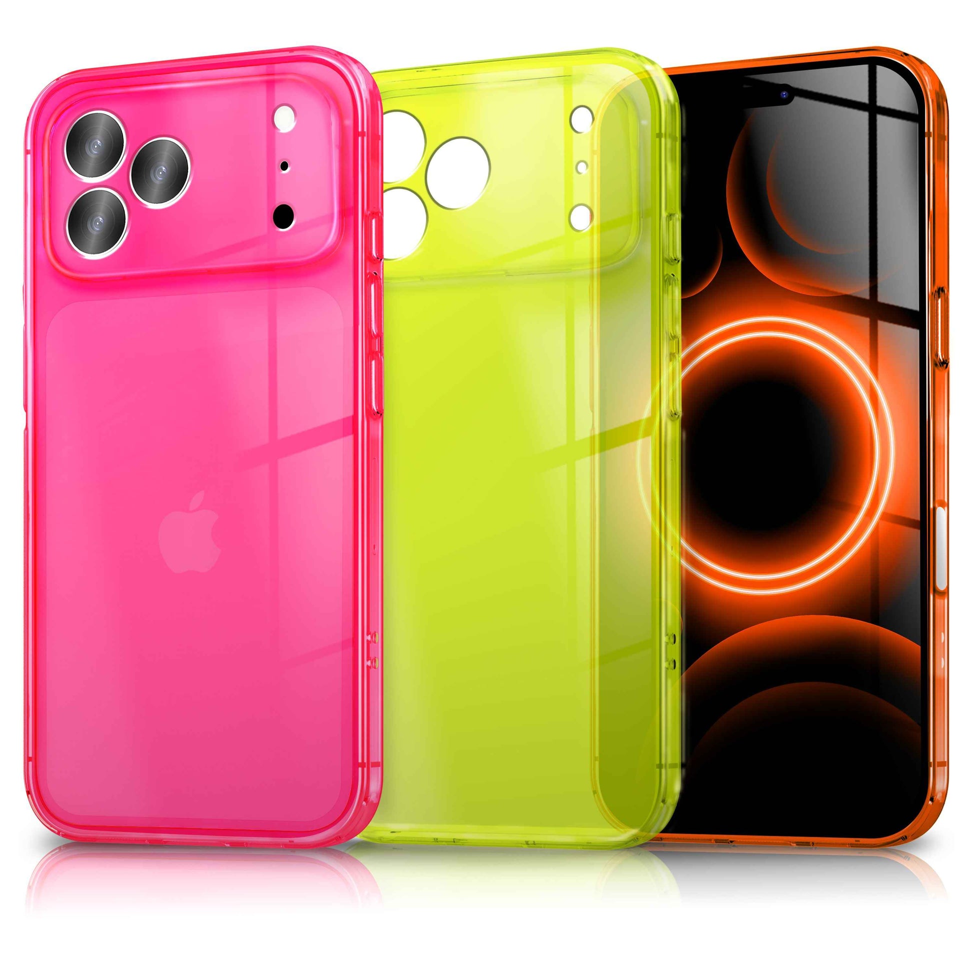 NALIA Hülle Vibe für Apple iPhone 17 Pro Max (Knallige Farben) - Neon Bunt Leuchtende TPU Schutzhülle, Semi-Transparent & Anti-Gelb, Flexibel, Wireless Handyhülle