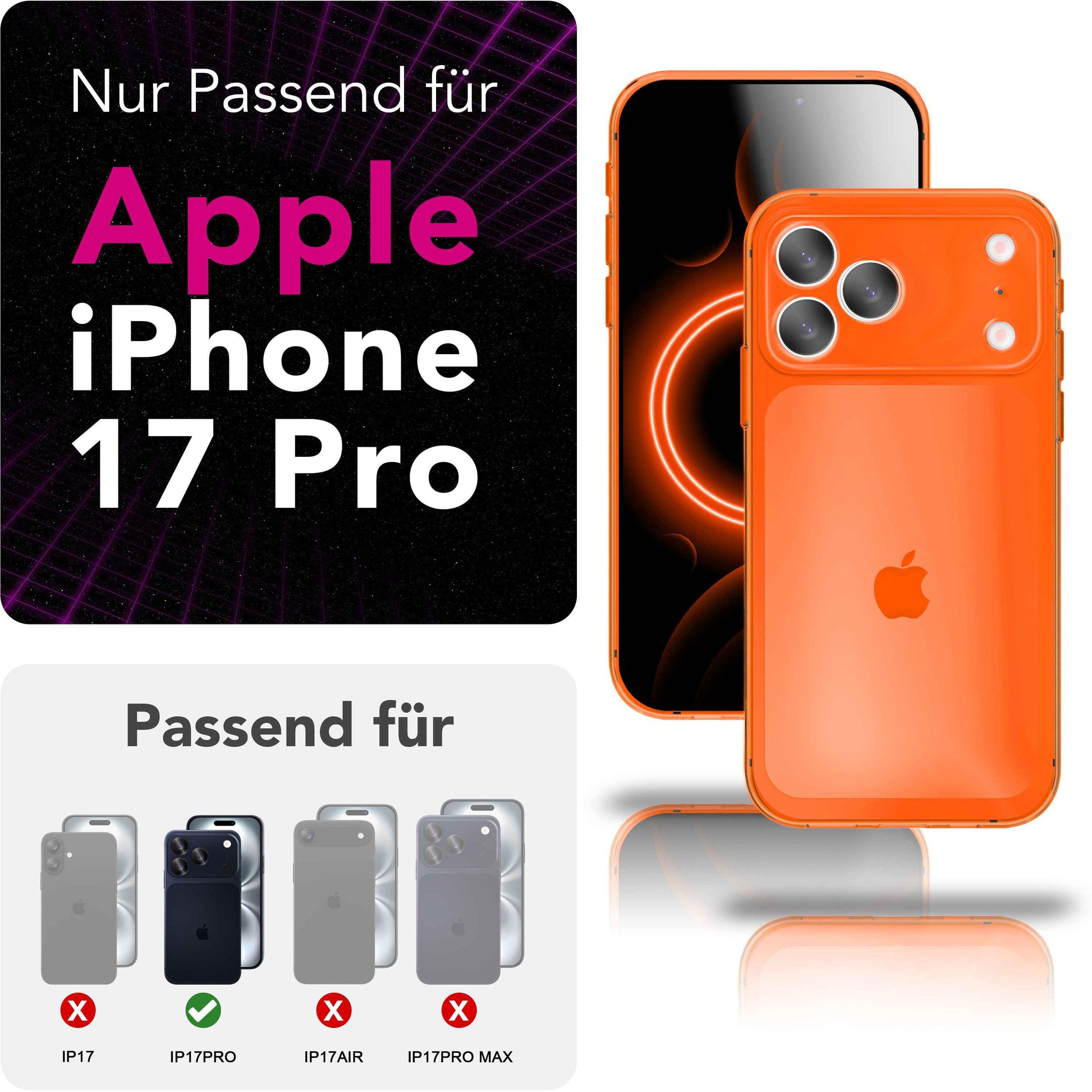 NALIA Hülle Vibe für Apple iPhone 17 Pro Max (Knallige Farben) - Neon Bunt Leuchtende TPU Schutzhülle, Semi-Transparent & Anti-Gelb, Flexibel, Wireless Handyhülle