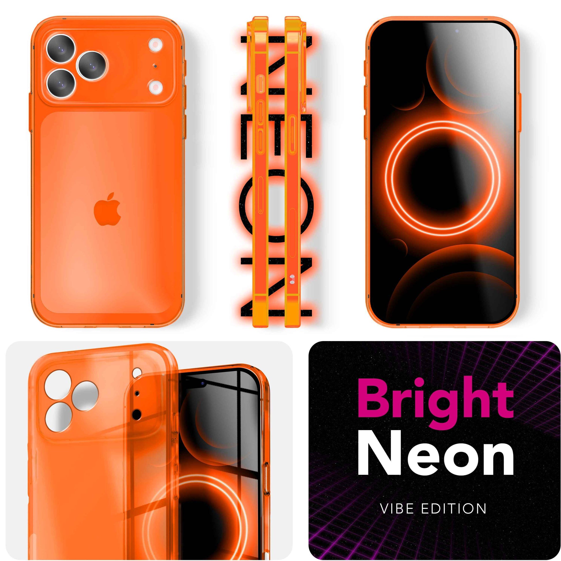 NALIA Hülle Vibe für Apple iPhone 17 Pro Max (Knallige Farben) - Neon Bunt Leuchtende TPU Schutzhülle, Semi-Transparent & Anti-Gelb, Flexibel, Wireless Handyhülle