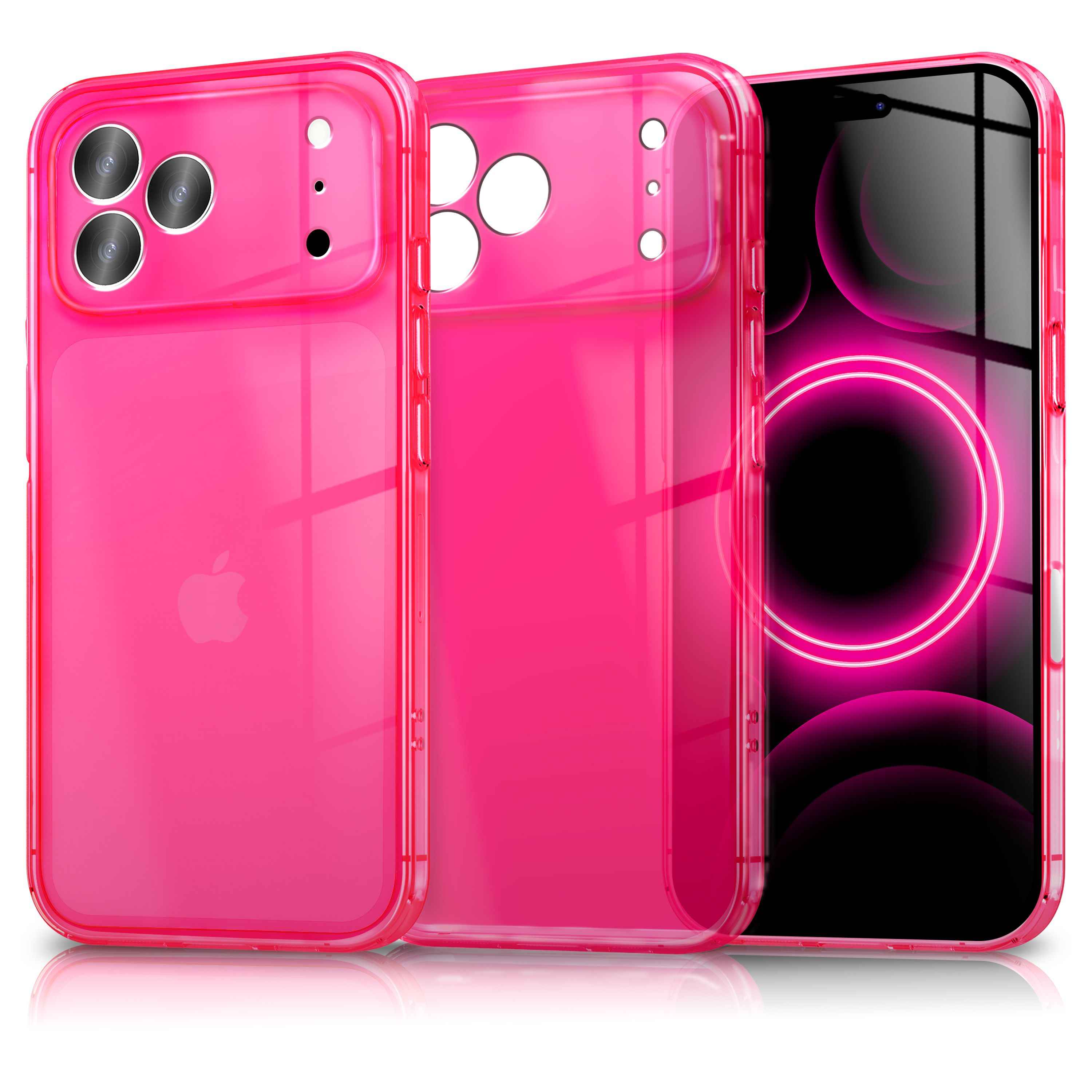 NALIA Hülle Vibe für Apple iPhone 17 Pro Max (Knallige Farben) - Neon Bunt Leuchtende TPU Schutzhülle, Semi-Transparent & Anti-Gelb, Flexibel, Wireless Handyhülle
