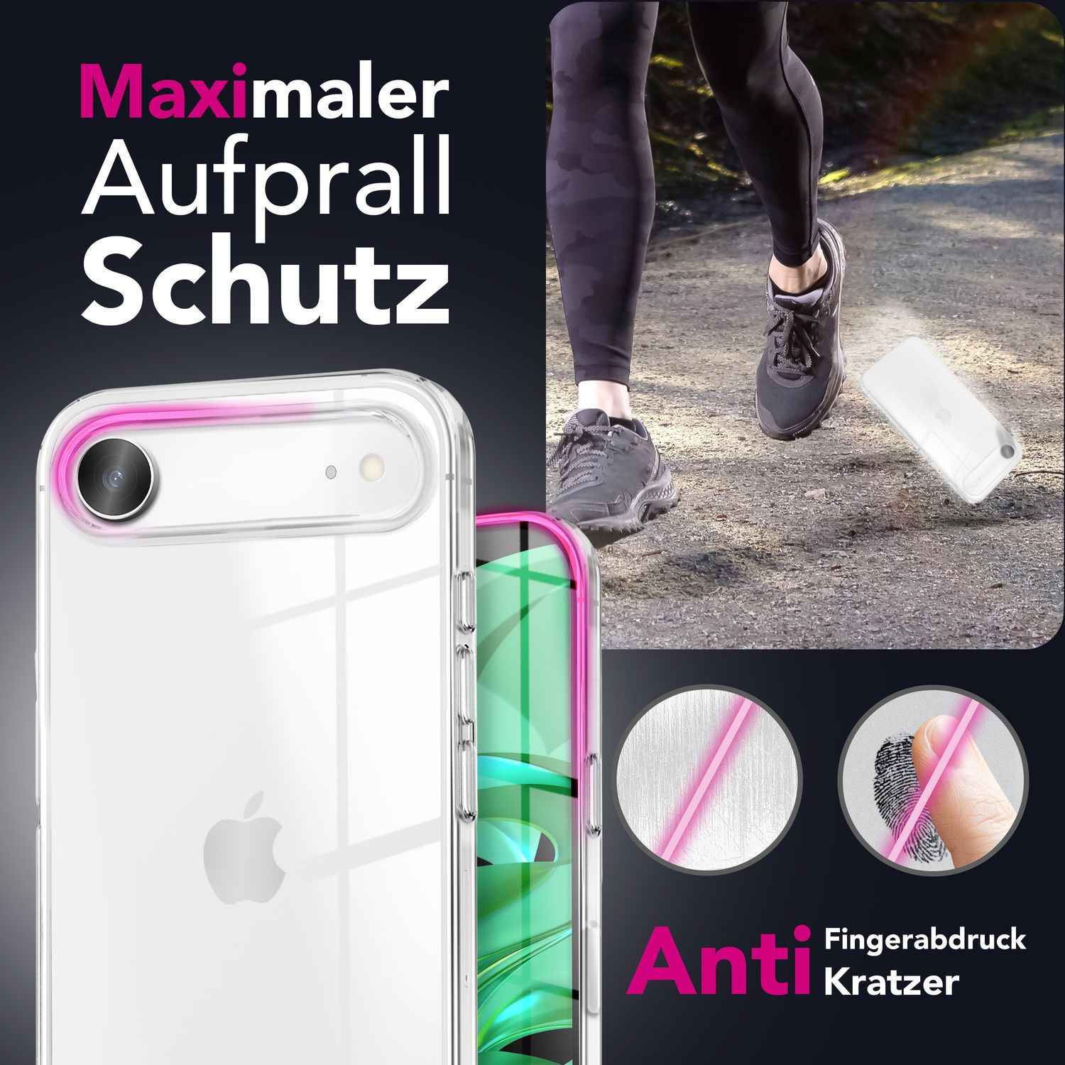 NALIA Hülle 360Guard für Apple iPhone 17 Air (360° Rundumschutz) - Glasklare Schutzhülle mit Displayfolie & Backcover, Transparent & Kratzfest, Anti-Gelb, Komplettschutz, Robust