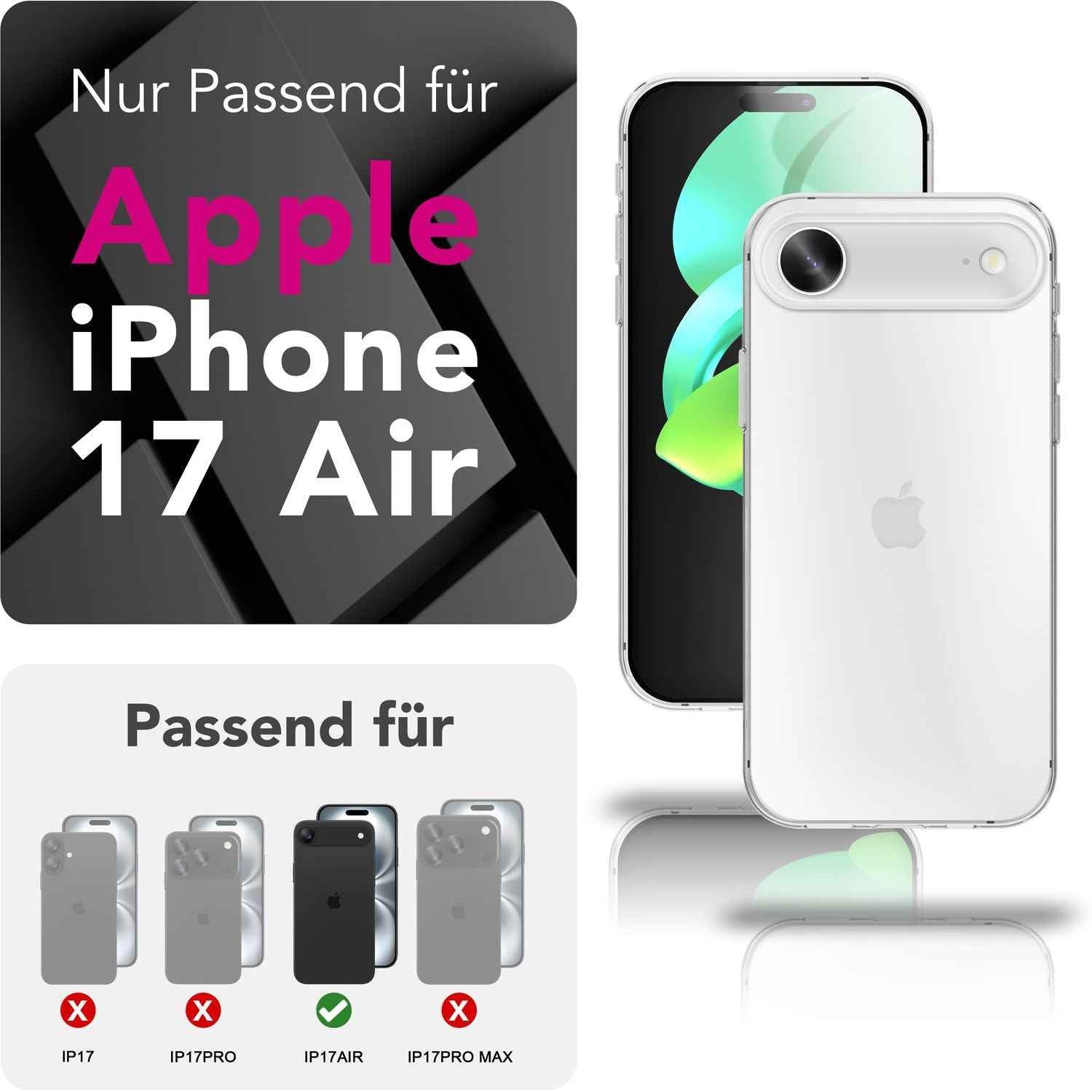 NALIA Hülle 360Guard für Apple iPhone 17 Air (360° Rundumschutz) - Glasklare Schutzhülle mit Displayfolie & Backcover, Transparent & Kratzfest, Anti-Gelb, Komplettschutz, Robust