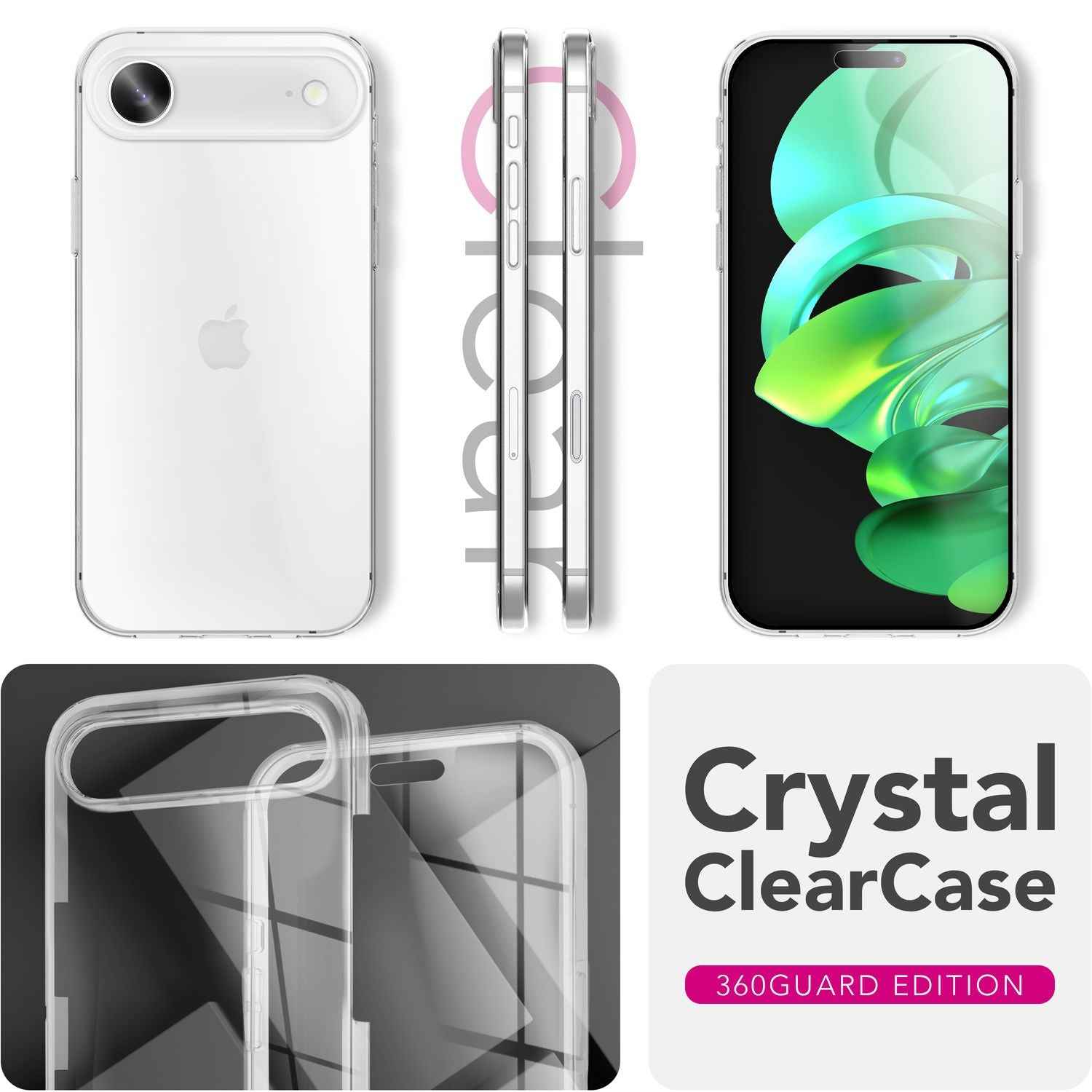 NALIA Hülle 360Guard für Apple iPhone 17 Air (360° Rundumschutz) - Glasklare Schutzhülle mit Displayfolie & Backcover, Transparent & Kratzfest, Anti-Gelb, Komplettschutz, Robust