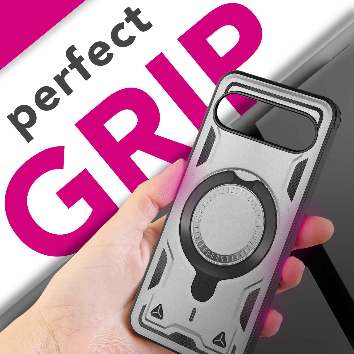 NALIA Hülle Stormguard für Google Pixel 10 Pro (Unzerstörbare Panzerhülle mit MagSafe), Schlagfeste Schutzhülle im Military Look, 360° Ring Ständer, Outdoor Cover