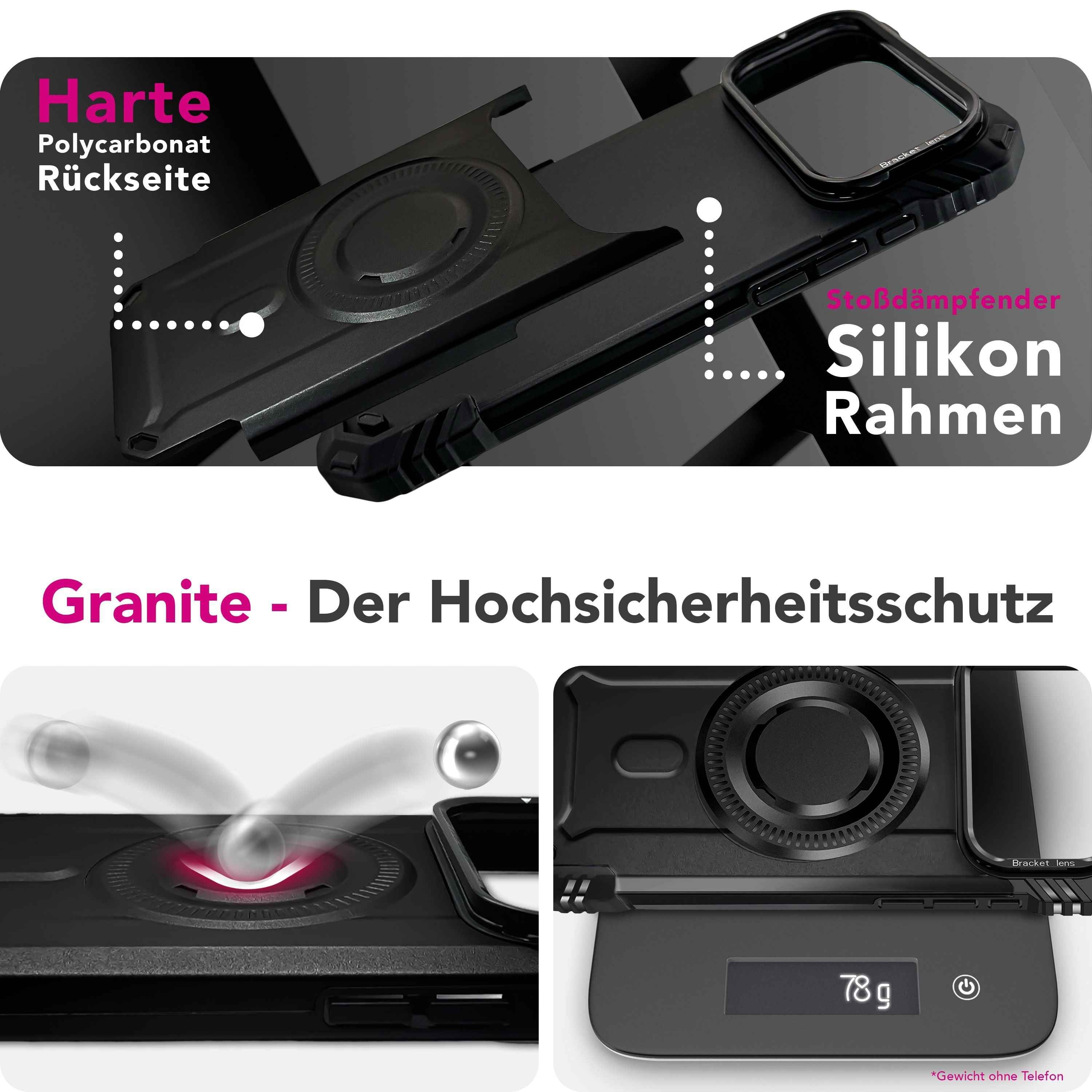 NALIA MagSafe Hülle Granite für Apple iPhone 17 Pro Max (Militär-Panzer) - Robustes Armor Kickstand Cover, Stoßfeste Outdoor Schutzhülle, Military Style Case