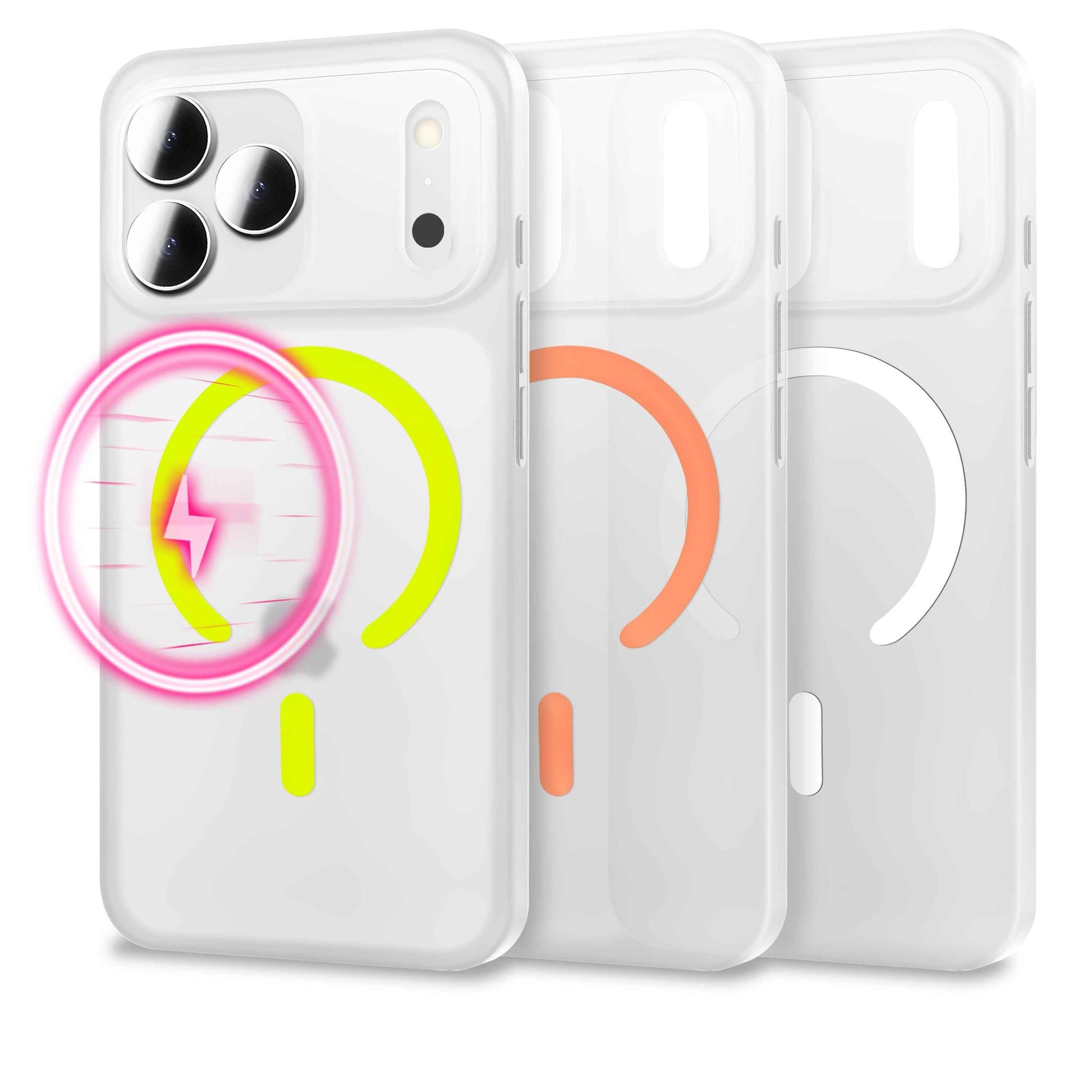 NALIA MagSafe Hülle Thinix Glow für Apple iPhone 17 Pro (Extrem Dünn mit Leucht-Ring) - 0,3mm Schlanke Harthülle, Matt & Durchsichtig, Glow-in-the-Dark Ring