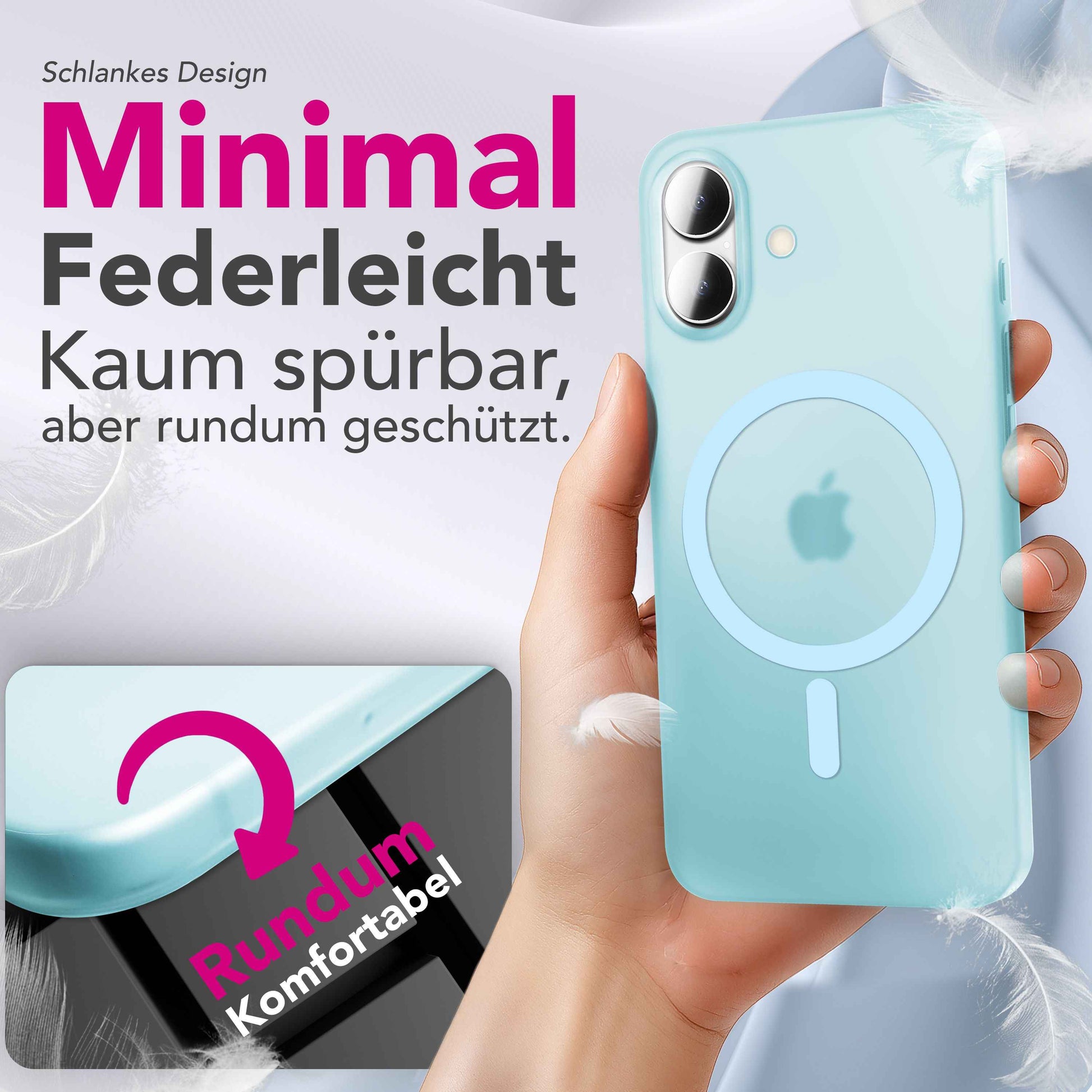 NALIA MagSafe Hülle Thinix für Apple iPhone 17 (Extrem Dünn mit MagPower) - 0,3mm Ultra-Slim Hardcase, Semi-Transparent, Matt & Anti-Fingerprint, Minimalistisch