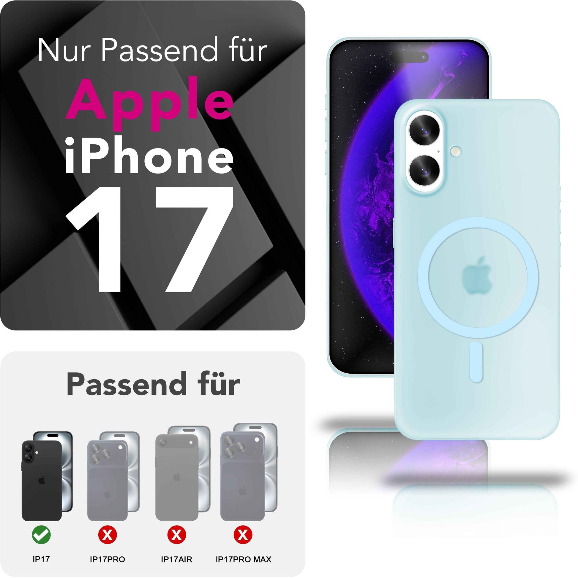 NALIA MagSafe Hülle Thinix für Apple iPhone 17 (Extrem Dünn mit MagPower) - 0,3mm Ultra-Slim Hardcase, Semi-Transparent, Matt & Anti-Fingerprint, Minimalistisch