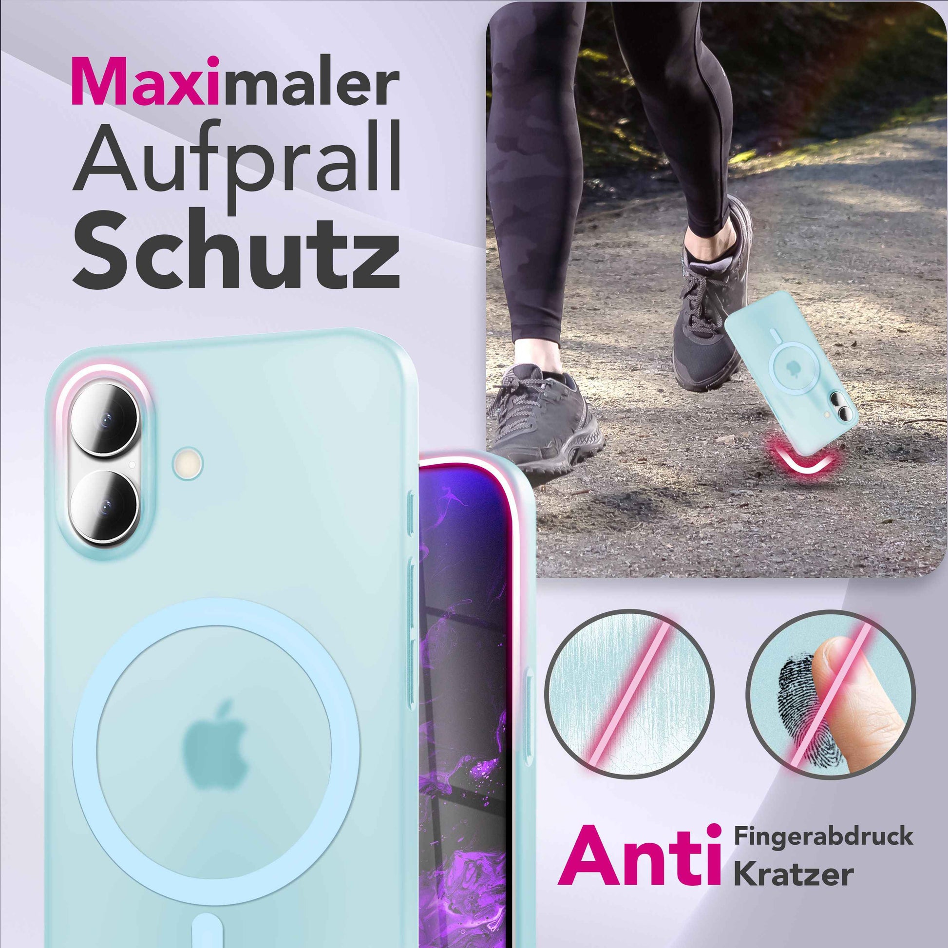 NALIA MagSafe Hülle Thinix für Apple iPhone 17 (Extrem Dünn mit MagPower) - 0,3mm Ultra-Slim Hardcase, Semi-Transparent, Matt & Anti-Fingerprint, Minimalistisch
