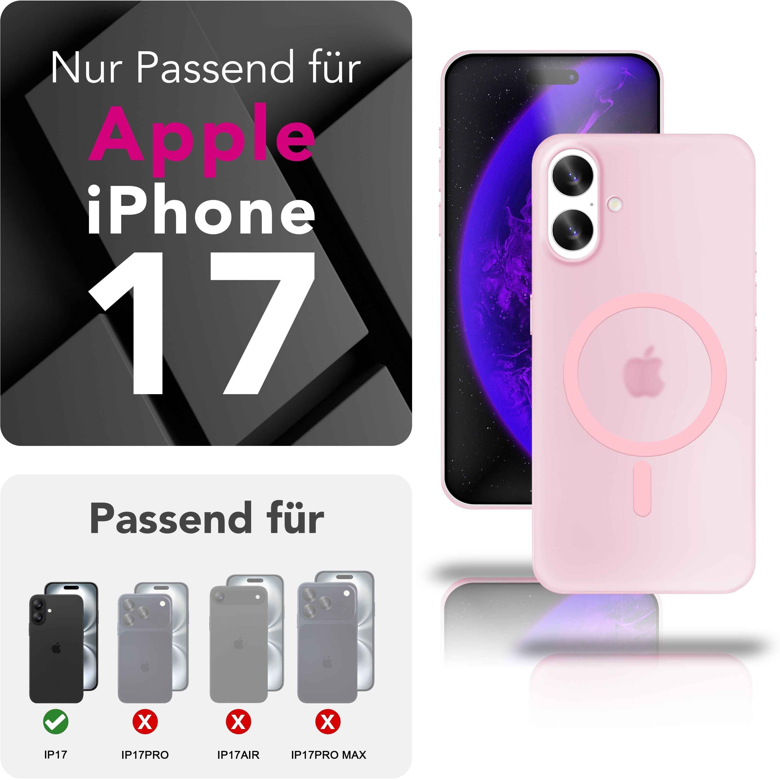 NALIA MagSafe Hülle Thinix für Apple iPhone 17 (Extrem Dünn mit MagPower) - 0,3mm Ultra-Slim Hardcase, Semi-Transparent, Matt & Anti-Fingerprint, Minimalistisch