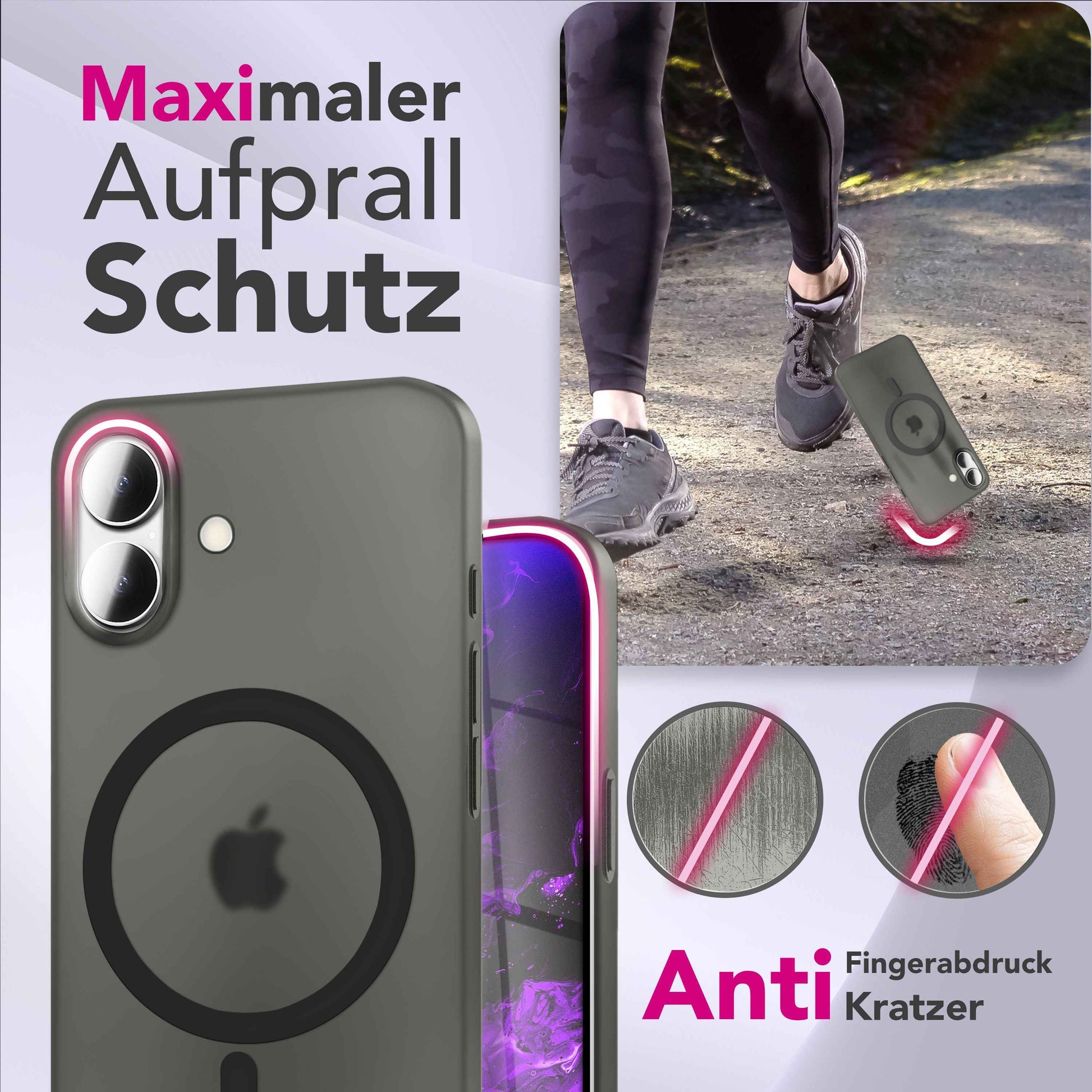 NALIA MagSafe Hülle Thinix für Apple iPhone 17 (Extrem Dünn mit MagPower) - 0,3mm Ultra-Slim Hardcase, Semi-Transparent, Matt & Anti-Fingerprint, Minimalistisch