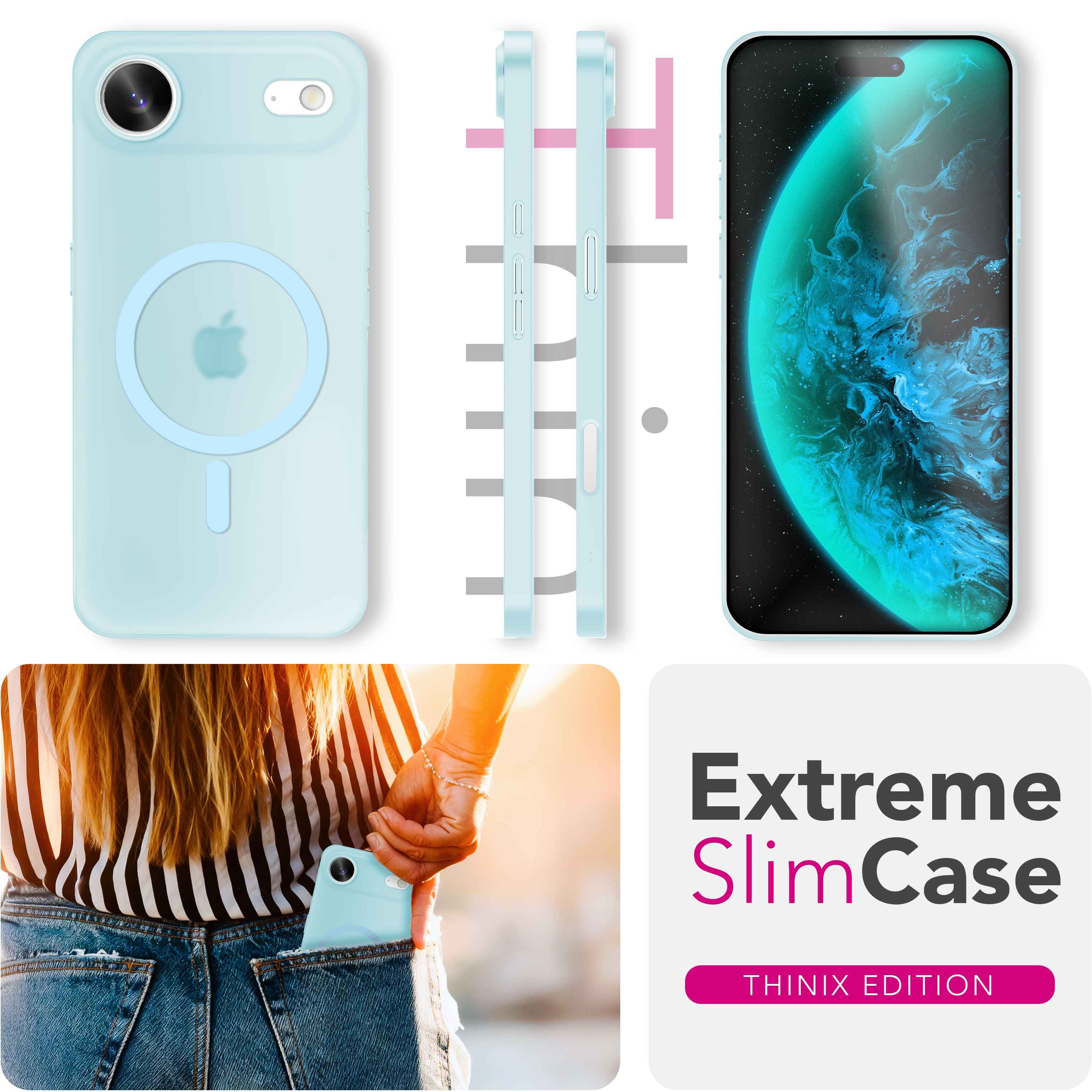 NALIA MagSafe Hülle Thinix für Apple iPhone 17 Air (Extrem Dünn mit MagPower) - 0,3mm Ultra-Schlankes Hardcase, Mattiert & Durchsichtig, Anti-Schlieren Finish