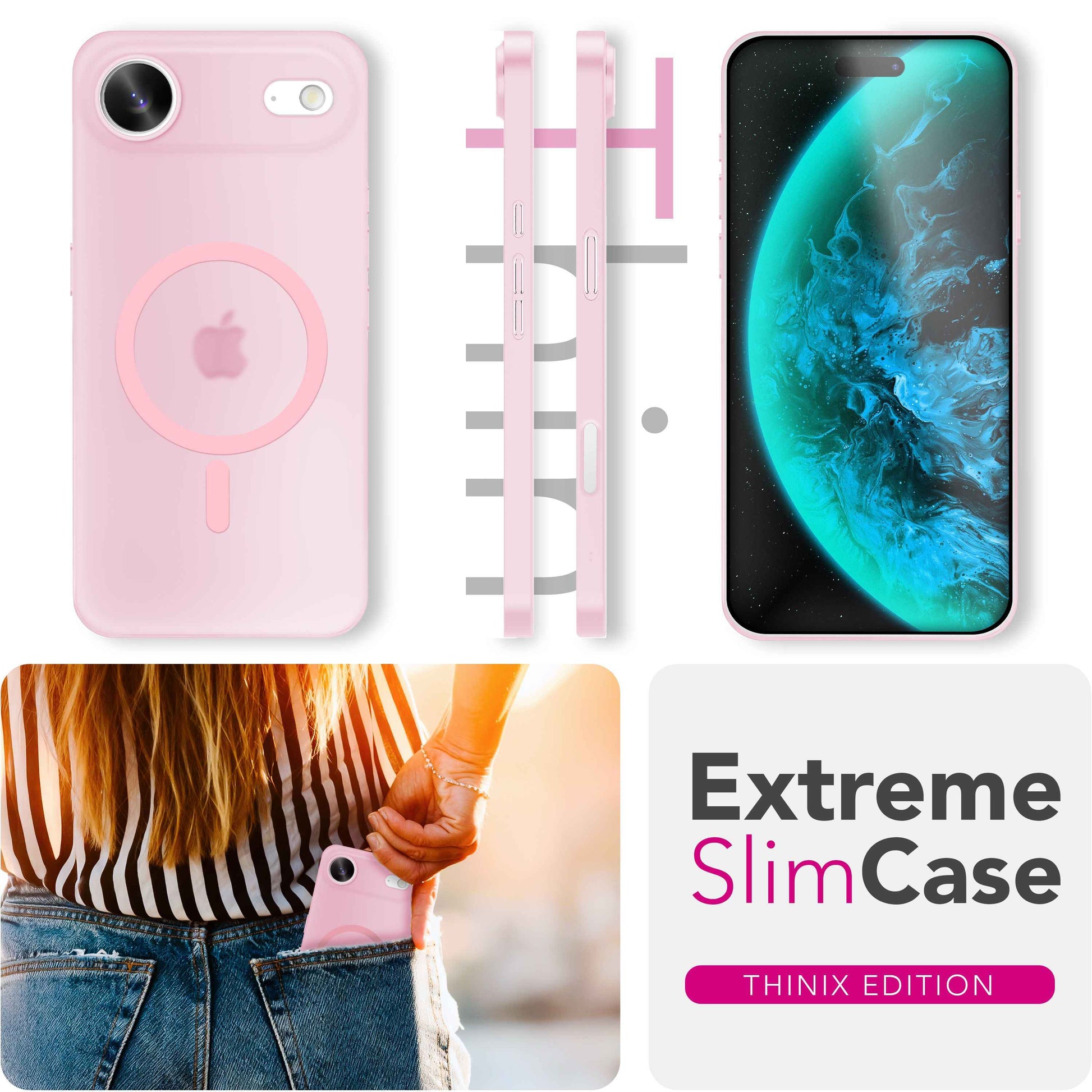 NALIA MagSafe Hülle Thinix für Apple iPhone 17 Air (Extrem Dünn mit MagPower) - 0,3mm Ultra-Schlankes Hardcase, Mattiert & Durchsichtig, Anti-Schlieren Finish