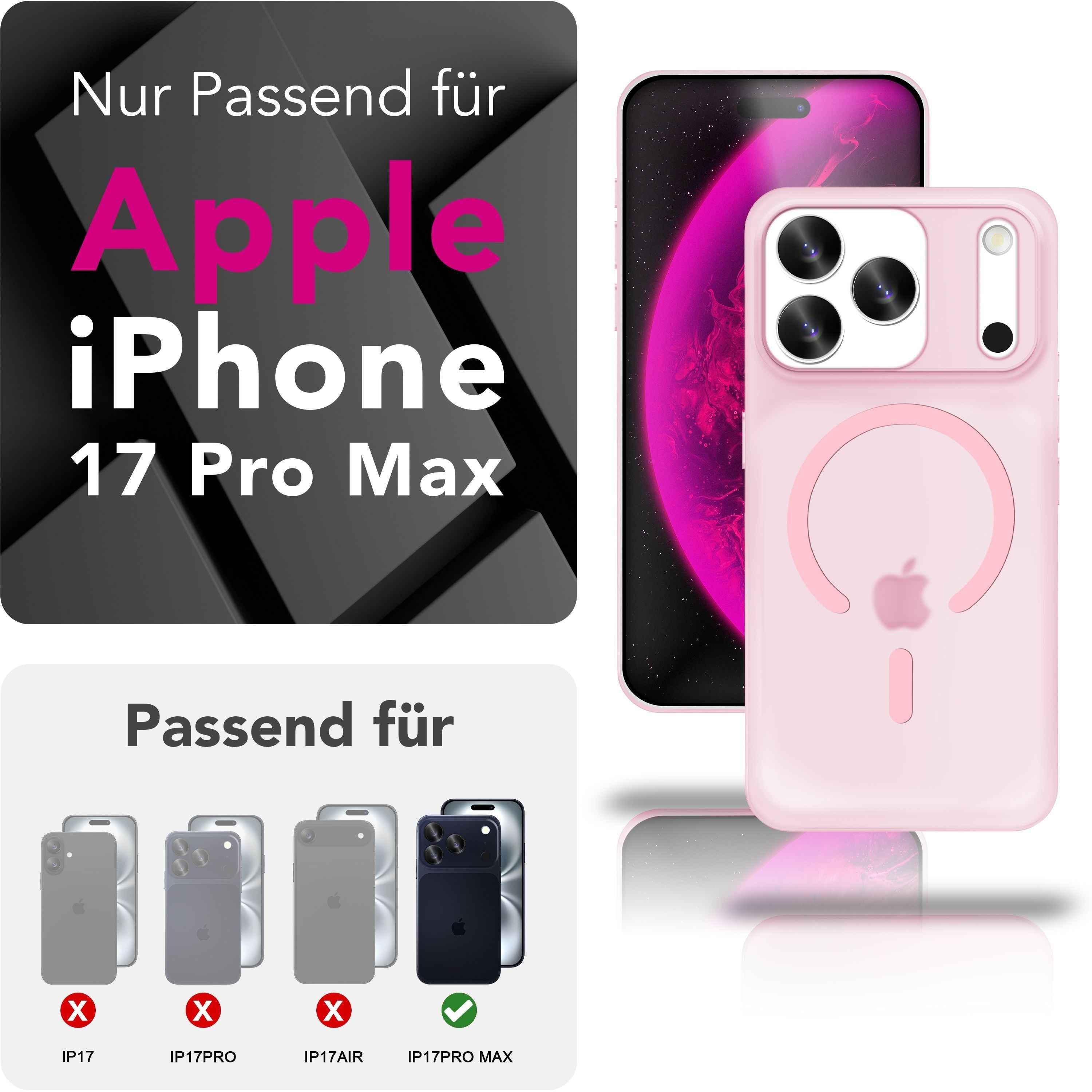 NALIA MagSafe Hülle Thinix für Apple iPhone 17 Pro Max (Extrem Dünn mit MagPower) - 0,3mm Ultra-Thin Hardcover, Frosted Look, Durchscheinend, Anti-Fingerabdruck