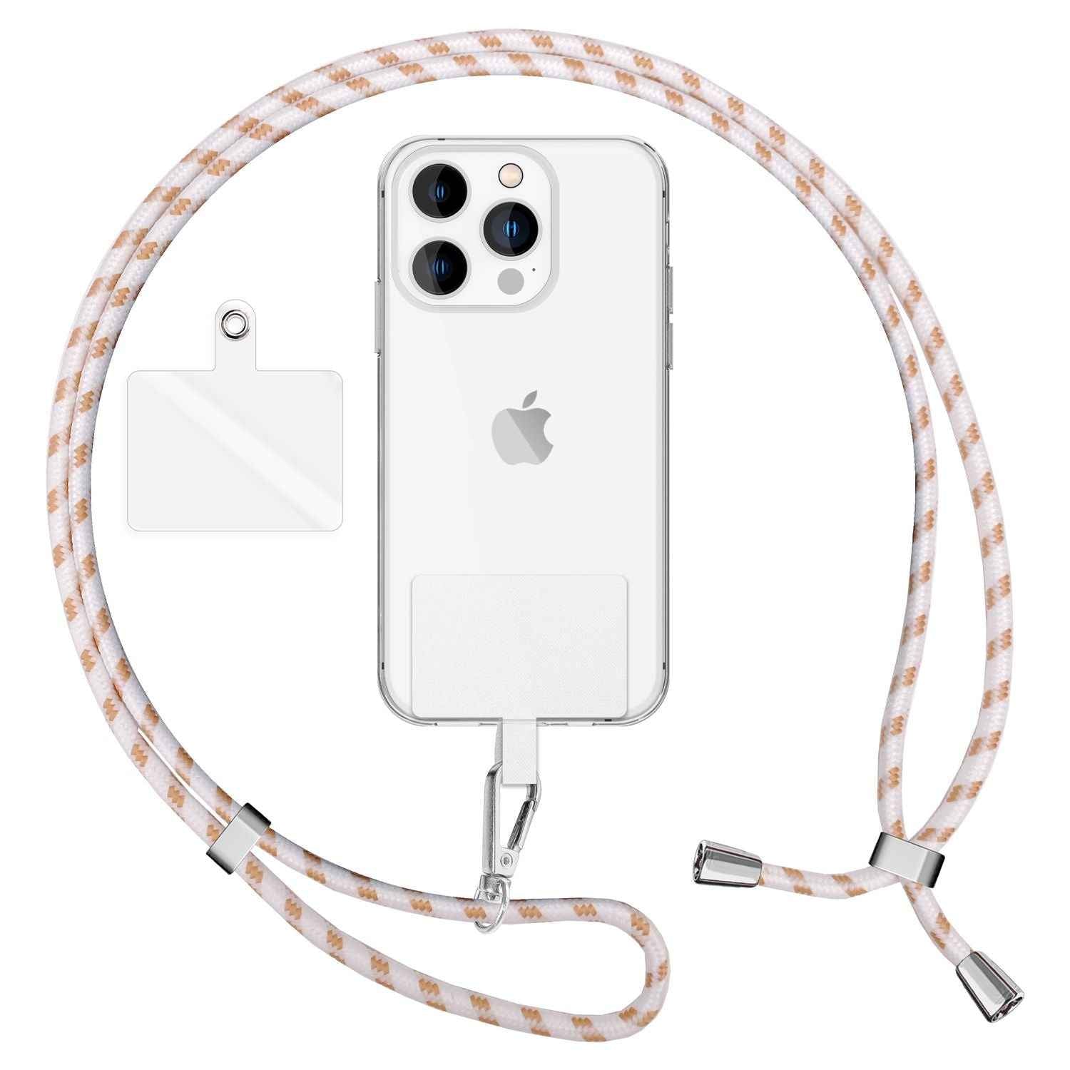 Universal Handykette zum Umhängen mit Pad & Karabiner-Haken für Smartphone Hülle