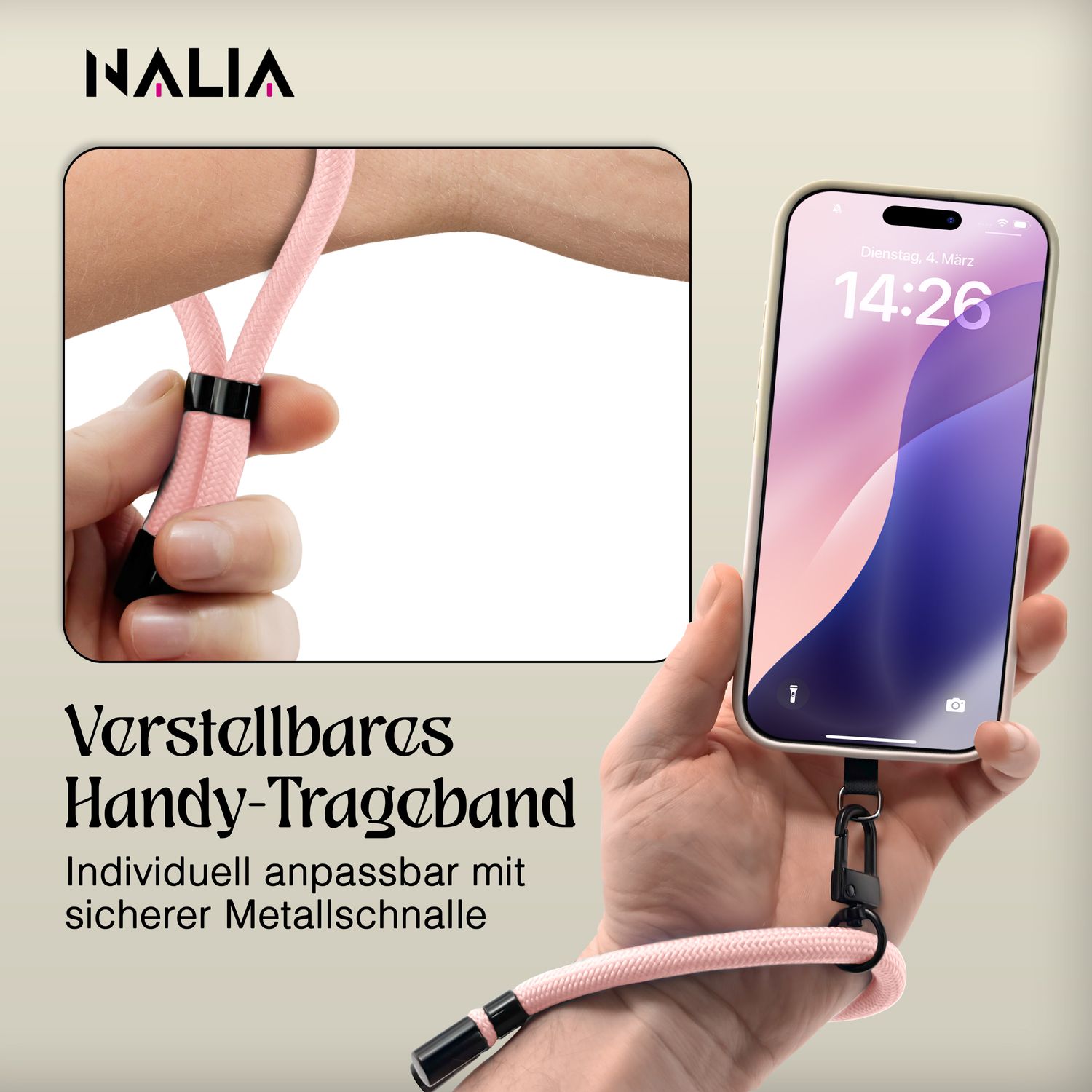 Handy-Kette NALIA Wristy Universal Lanyard verstellbar | NALIA Berlin
