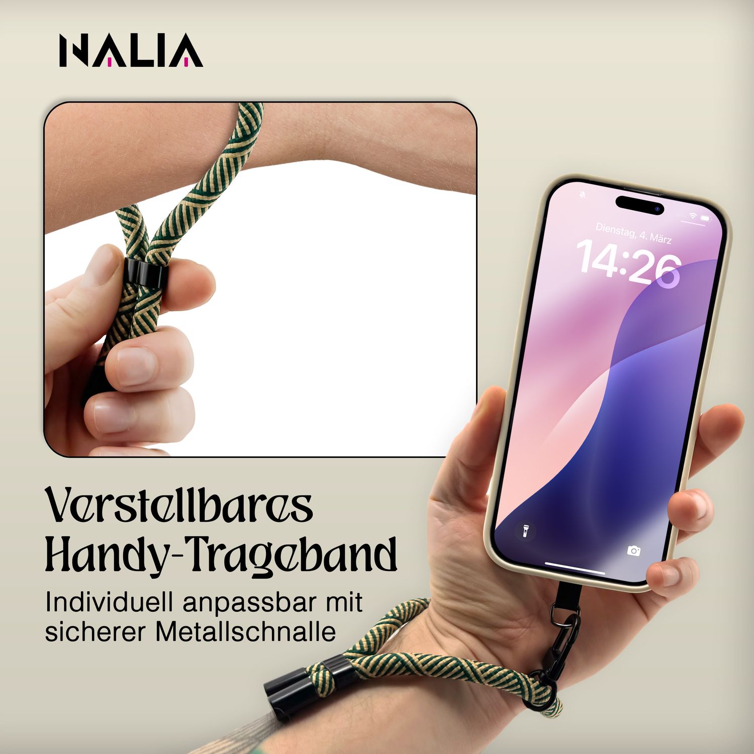 Handy-Kette NALIA Wristy Universal Lanyard verstellbar | NALIA Berlin