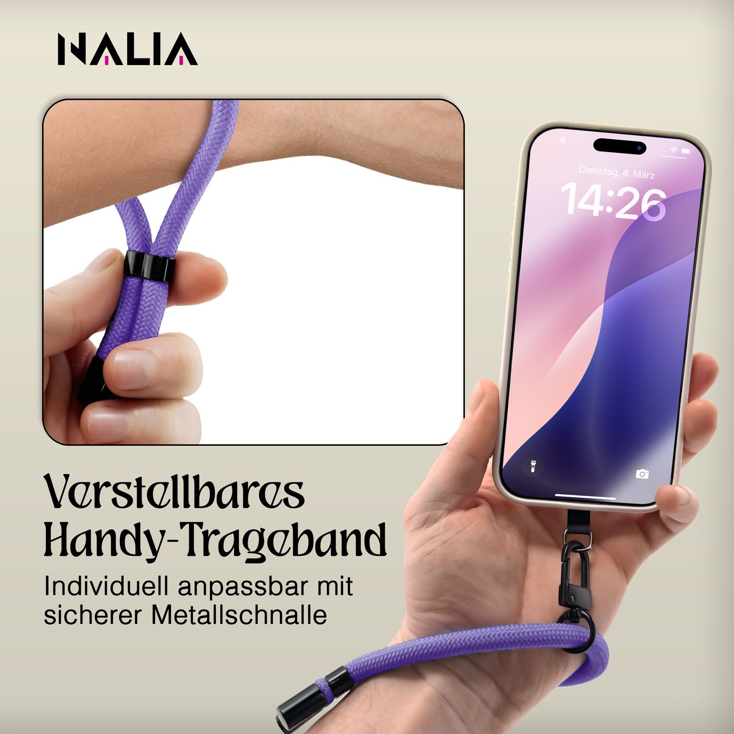 Handy-Kette NALIA Wristy Universal Lanyard verstellbar | NALIA Berlin