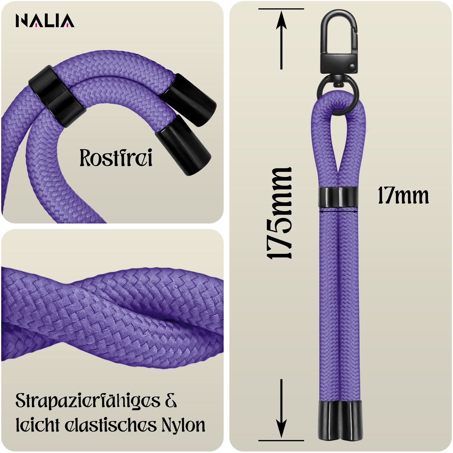 Handy-Kette NALIA Wristy Universal Lanyard verstellbar | NALIA Berlin