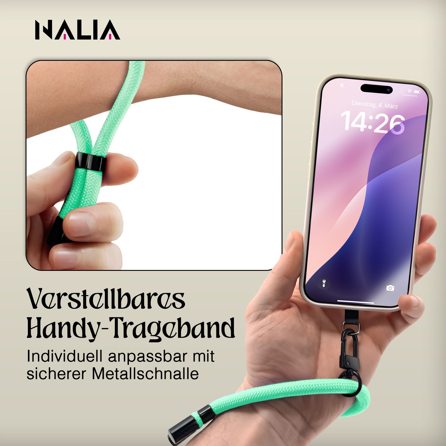 Handy-Kette NALIA Wristy Universal Lanyard verstellbar | NALIA Berlin