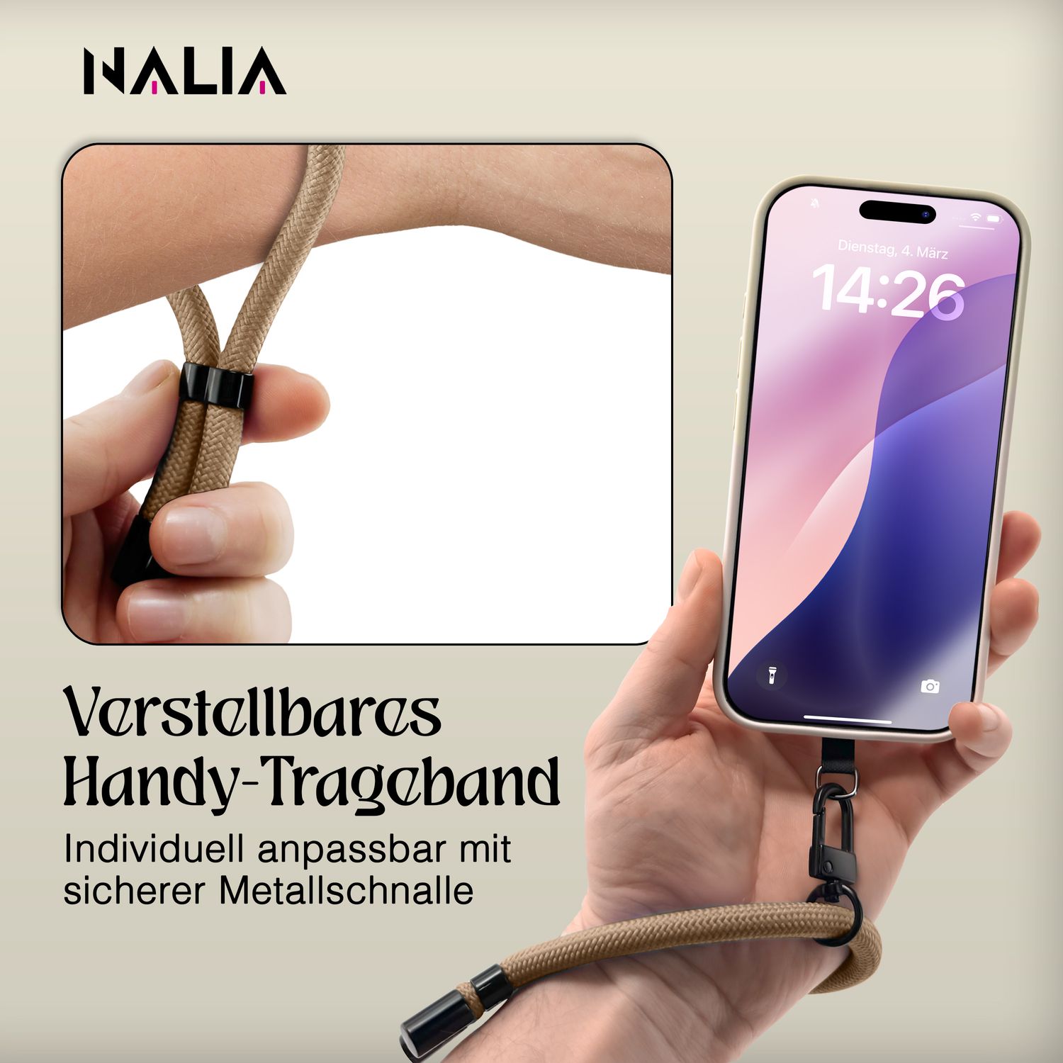Handy-Kette NALIA Wristy Universal Lanyard verstellbar | NALIA Berlin