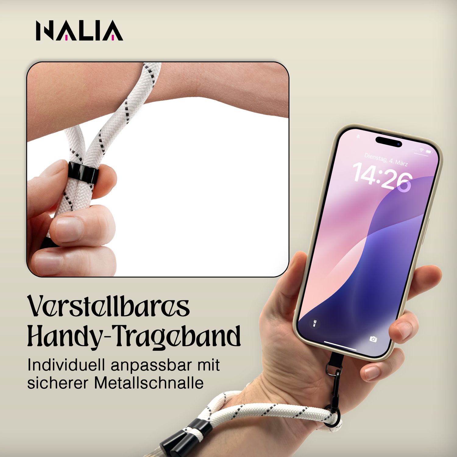 Handy-Kette NALIA Wristy Universal Lanyard verstellbar | NALIA Berlin