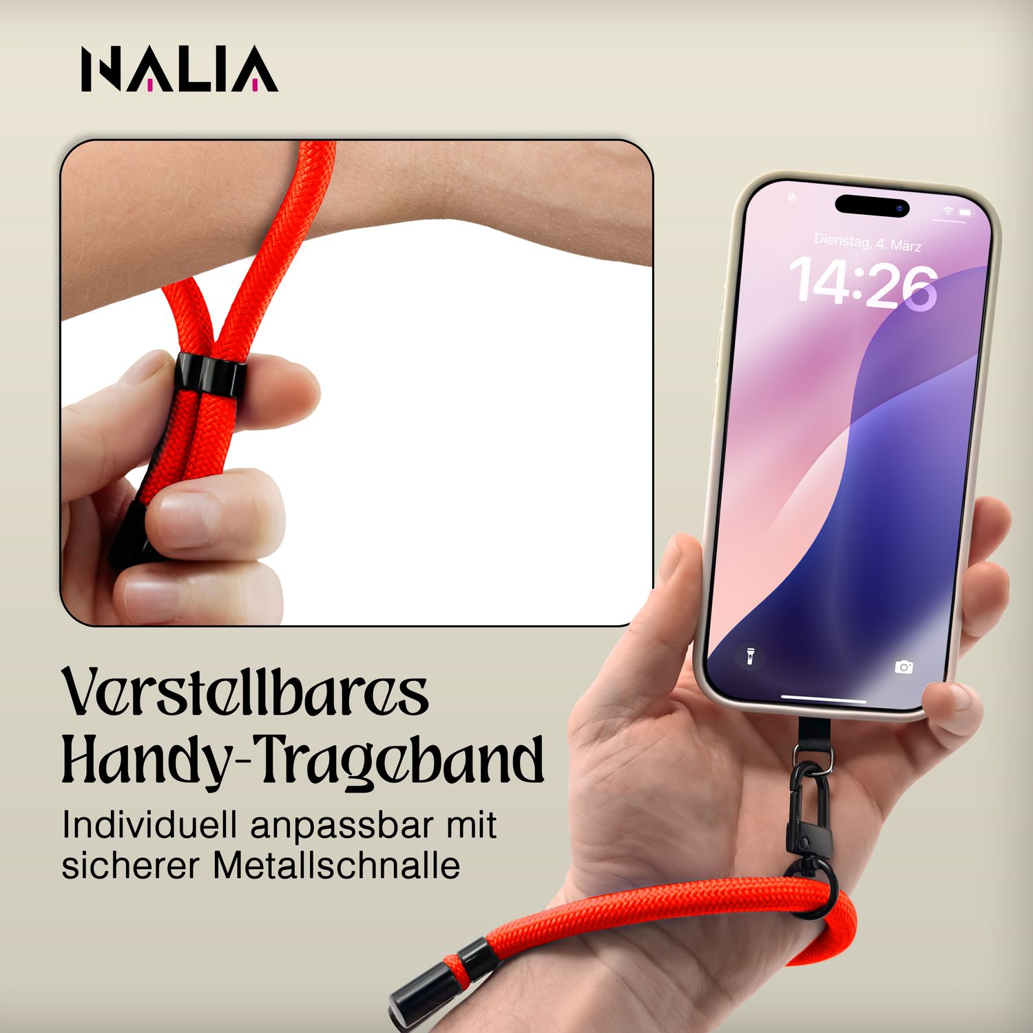 Handy-Kette NALIA Wristy Universal Lanyard verstellbar | NALIA Berlin