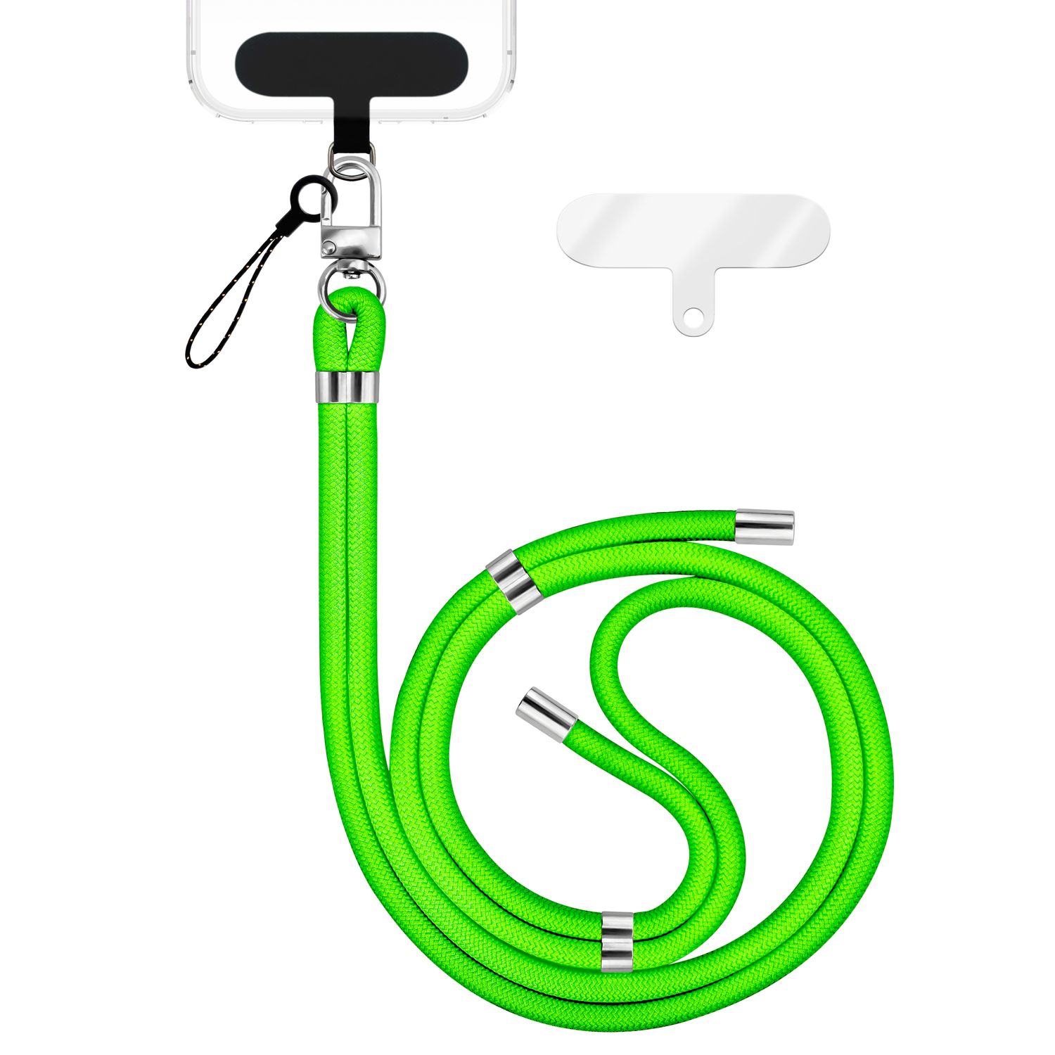 Handykette Nylon verstellbar 100 cm mit Karabiner und Patches | NALIA Berlin