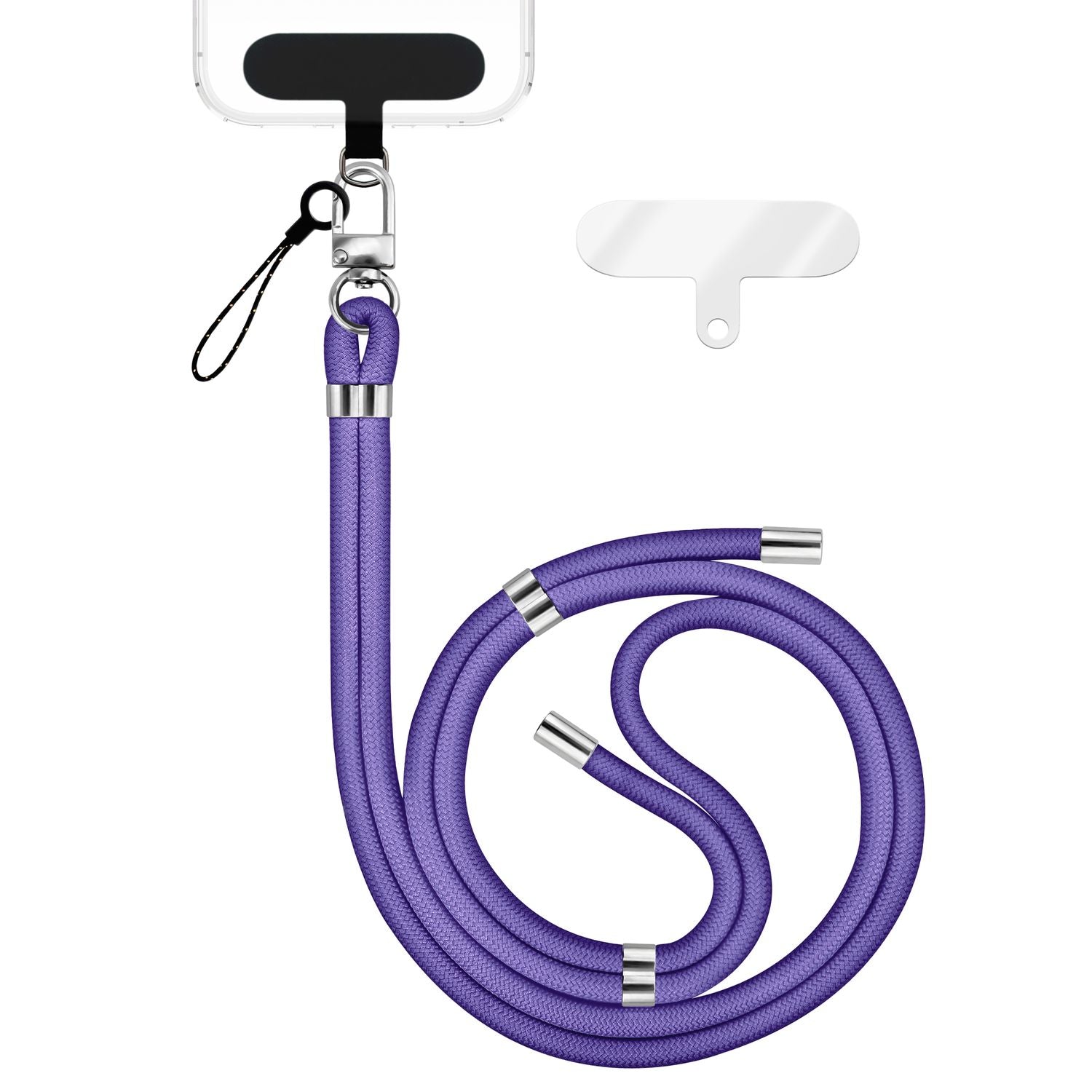 Handykette Nylon verstellbar 100 cm mit Karabiner und Patches | NALIA Berlin