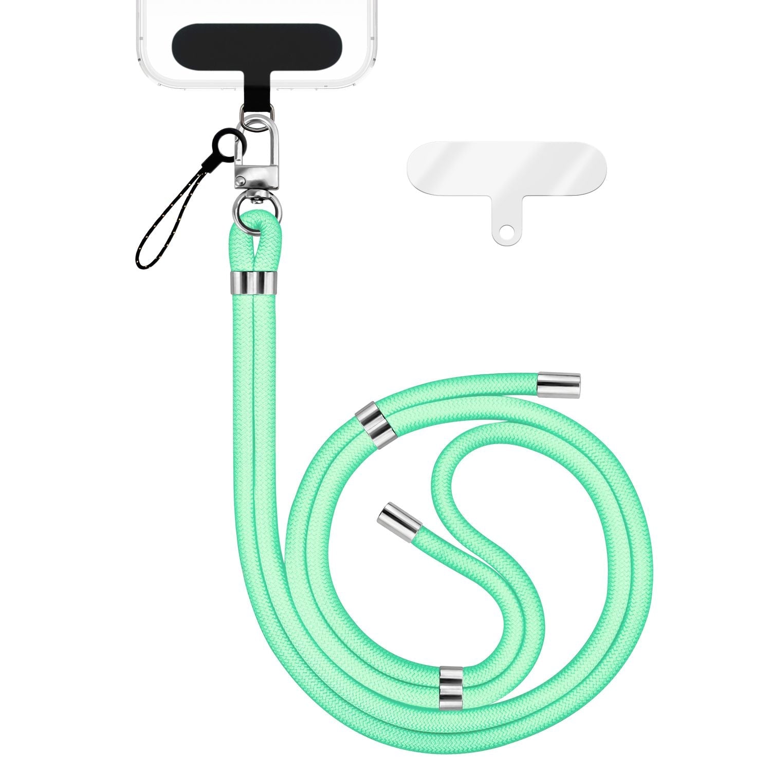 Handykette Nylon verstellbar 100 cm mit Karabiner und Patches | NALIA Berlin