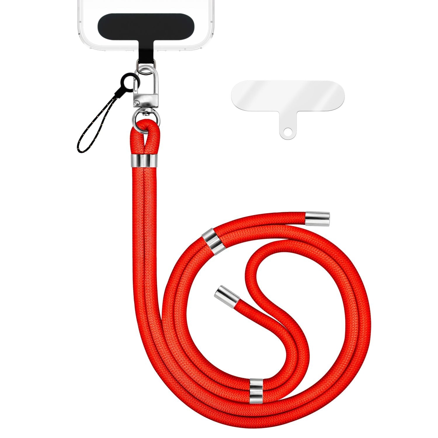 Handykette Nylon verstellbar 100 cm mit Karabiner und Patches | NALIA Berlin