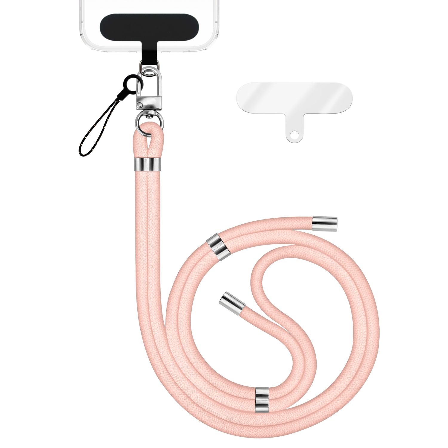 Handykette Nylon verstellbar 100 cm mit Karabiner und Patches | NALIA Berlin