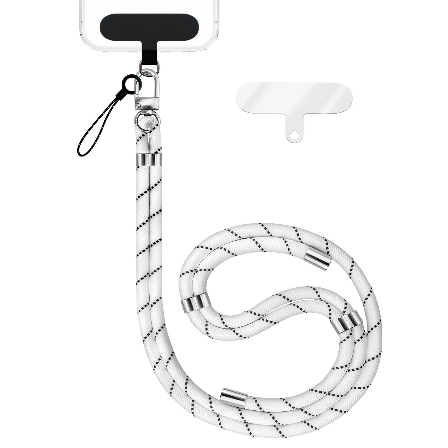 Handykette Nylon verstellbar 100 cm mit Karabiner und Patches | NALIA Berlin