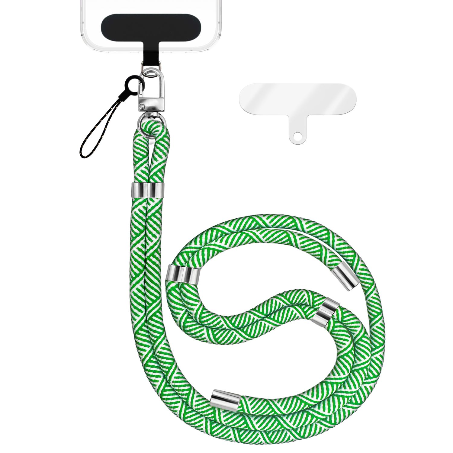 Handykette Nylon verstellbar 100 cm mit Karabiner und Patches | NALIA Berlin