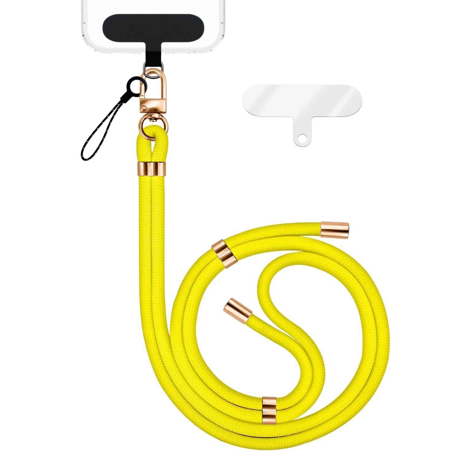 NALIA HoldMe Universal Handykette für Smartphone & Handyhüllen, Nylon-Seil Verstellbar & Abnehmbar, Umhänge-Band, Handyband, Lanyard mit Karabiner & 2 Patches