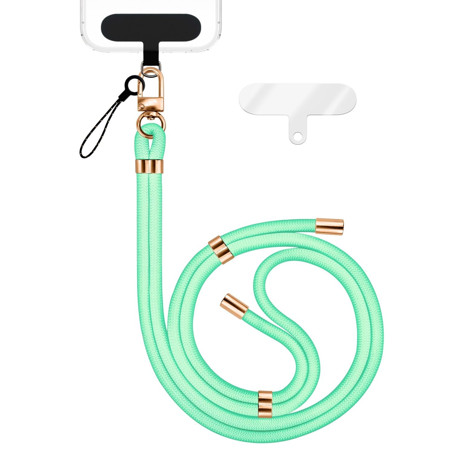 Handykette Nylon verstellbar abnehmbar mit Karabiner & 2 Patches | NALIA Berlin